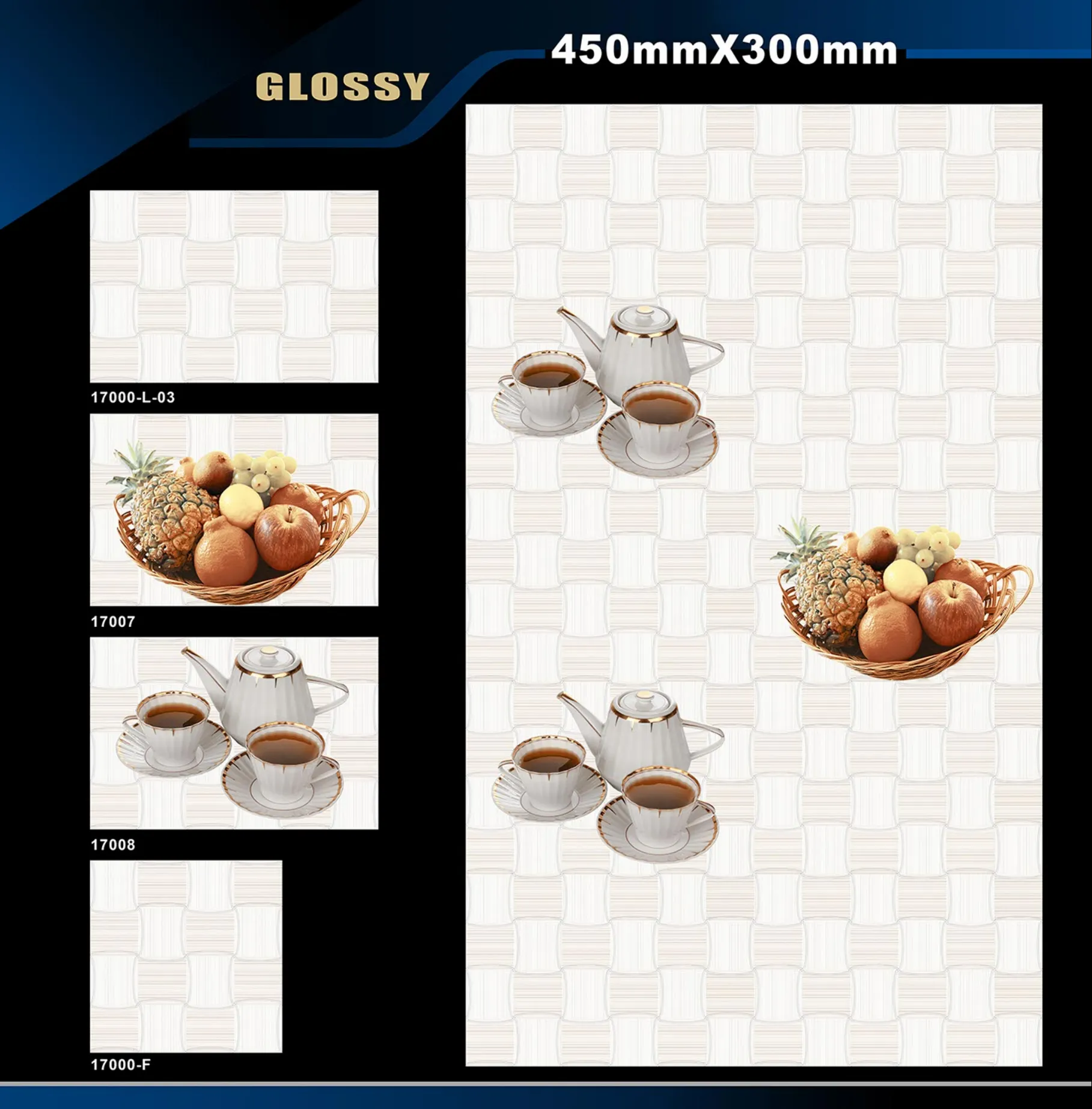12 X 18 Kitchen 1001 To 24000 - Design 37 - 300x450mm Glossy