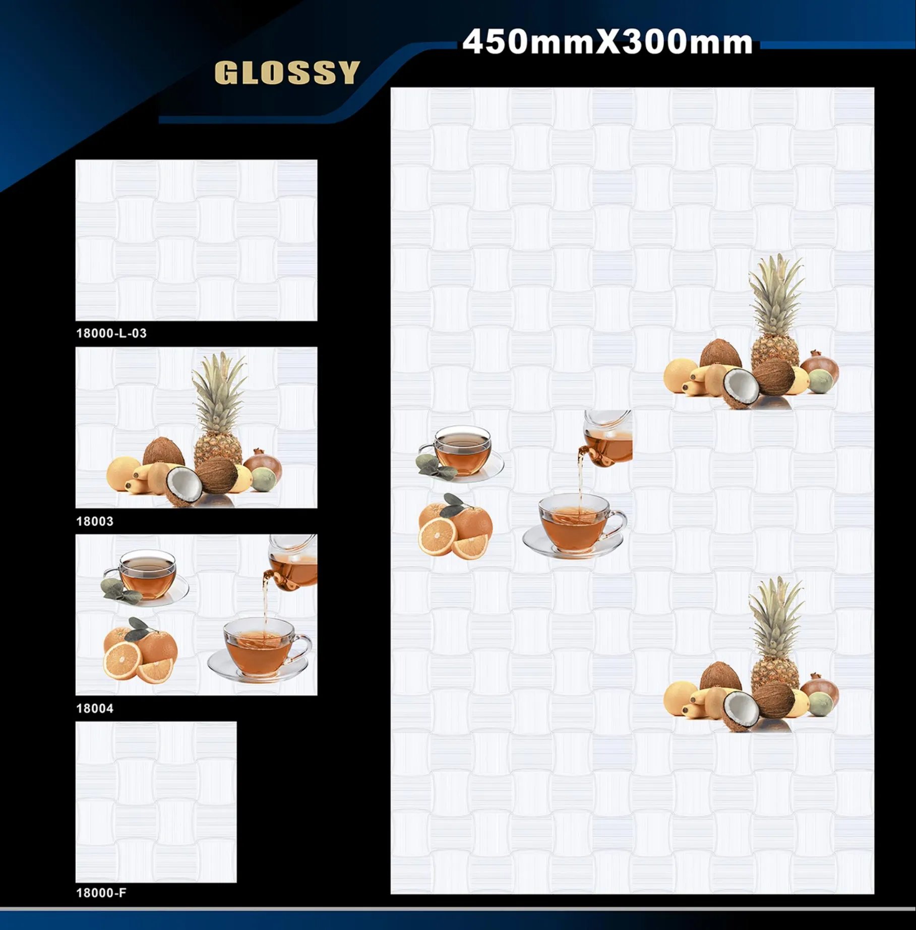12 X 18 Kitchen 1001 To 24000 - Design 40 - 300x450mm Glossy