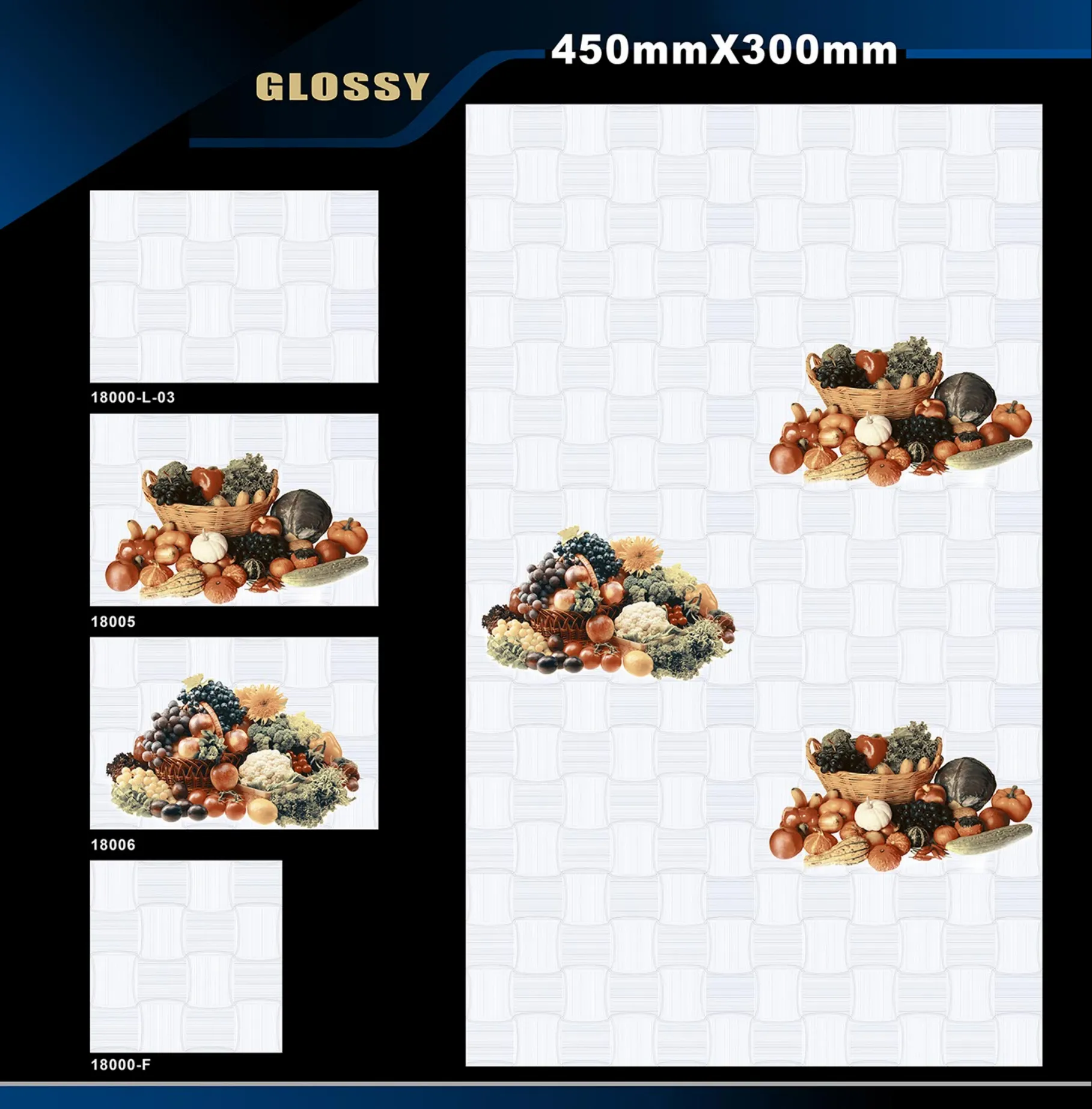 12 X 18 Kitchen 1001 To 24000 - Design 41 - 300x450mm Glossy