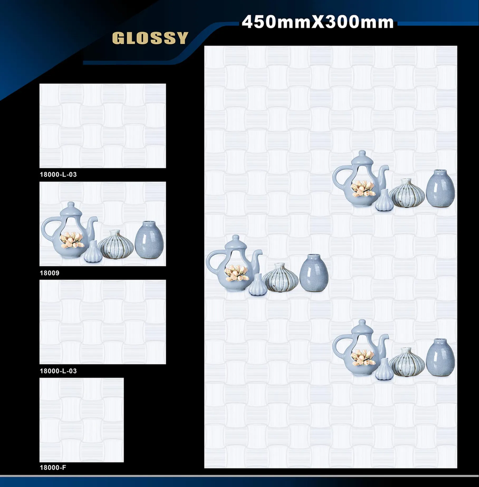 12 X 18 Kitchen 1001 To 24000 - Design 43 - 300x450mm Glossy