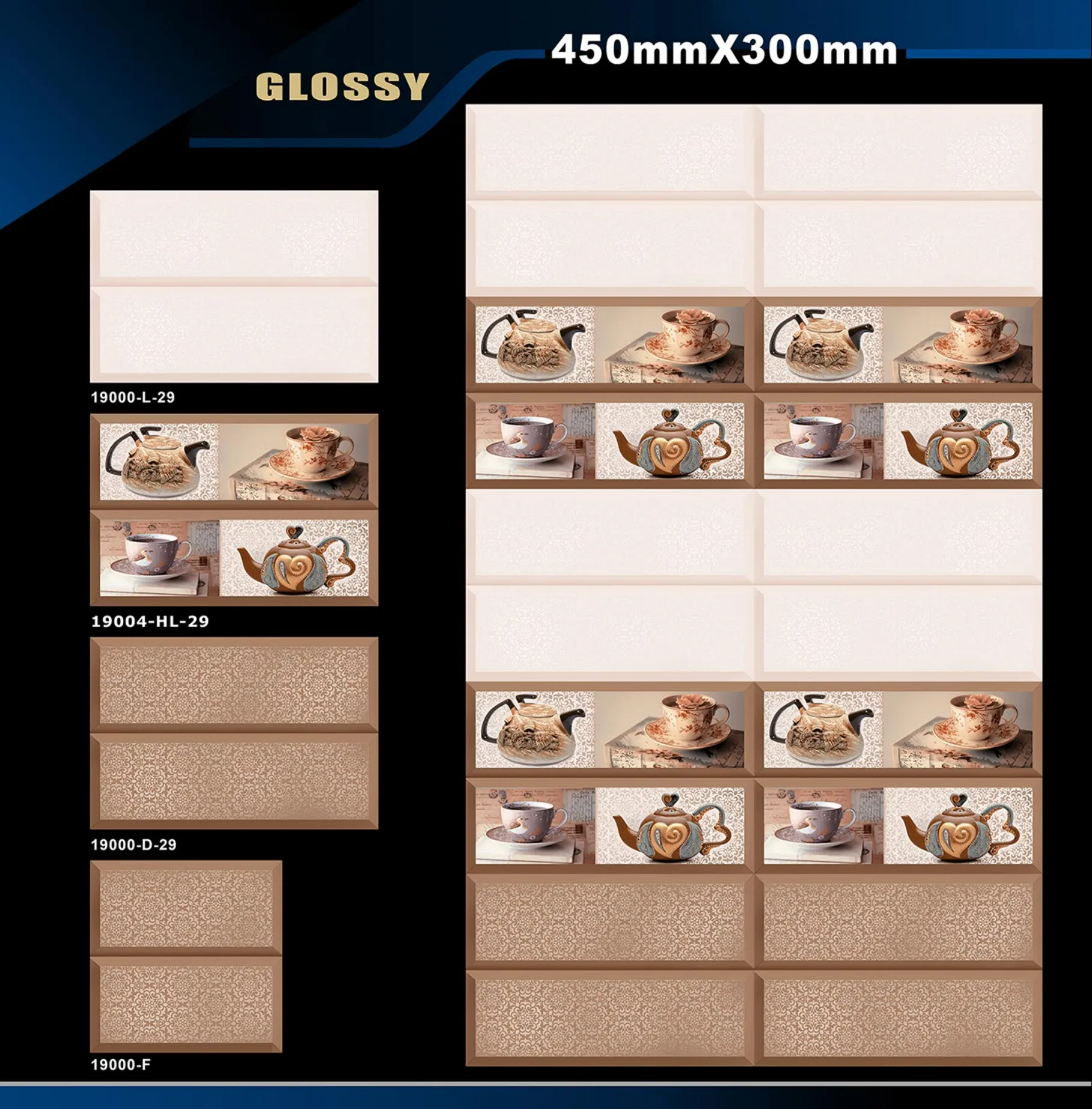 12 X 18 Kitchen 1001 To 24000 - Design 47 - 300x450mm Glossy