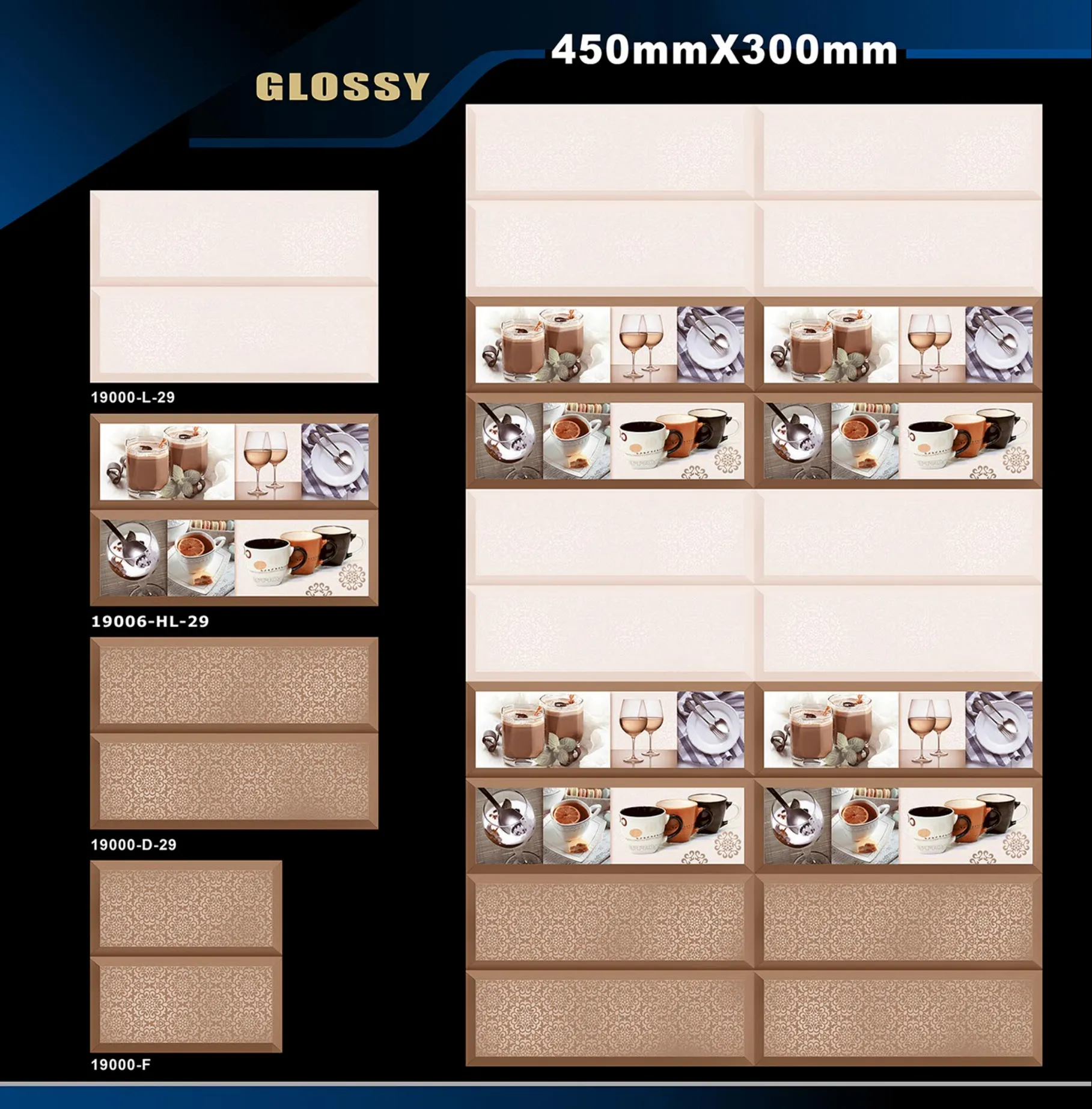 12 X 18 Kitchen 1001 To 24000 - Design 49 - 300x450mm Glossy