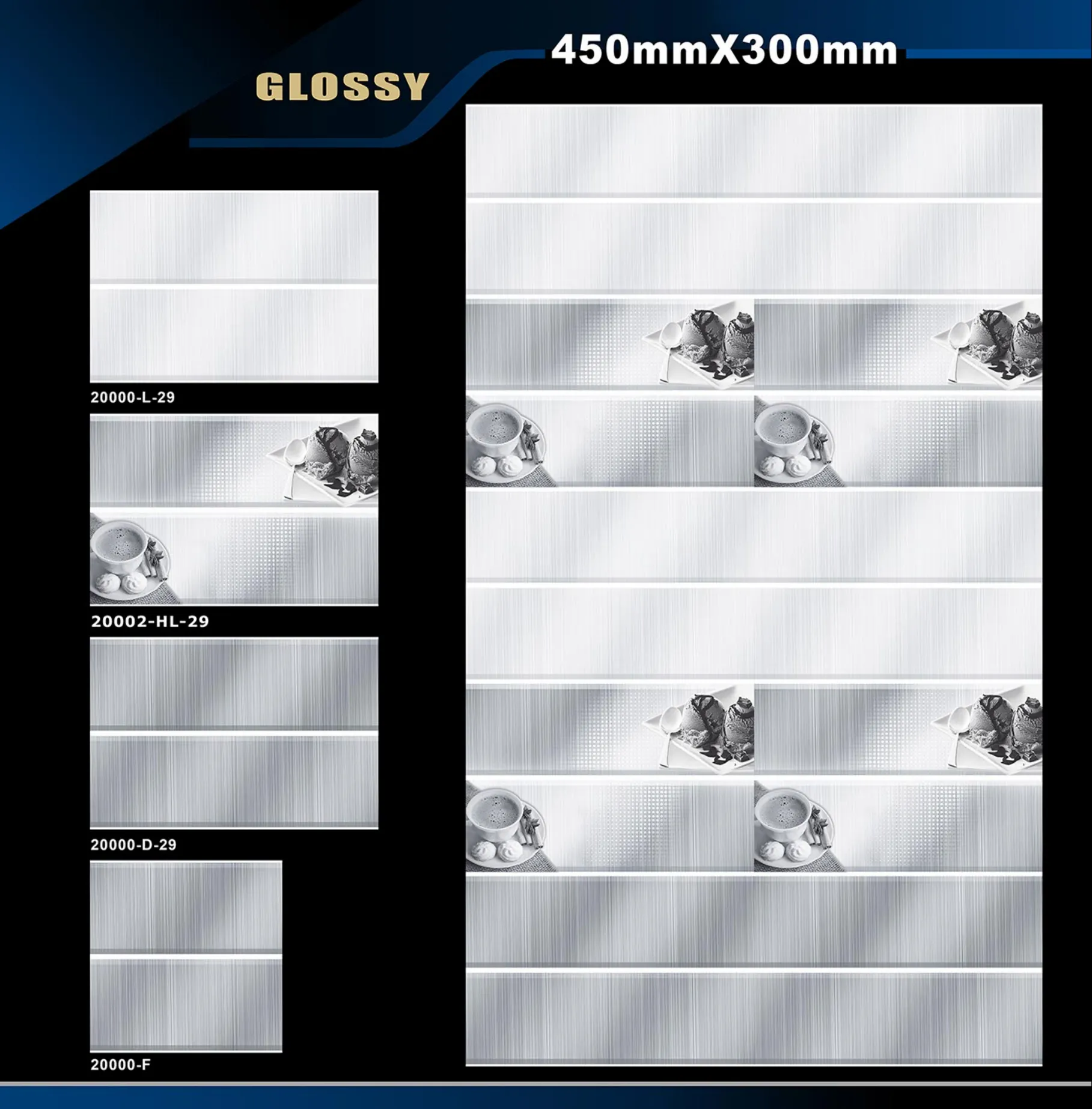 12 X 18 Kitchen 1001 To 24000 - Design 52 - 300x450mm Glossy
