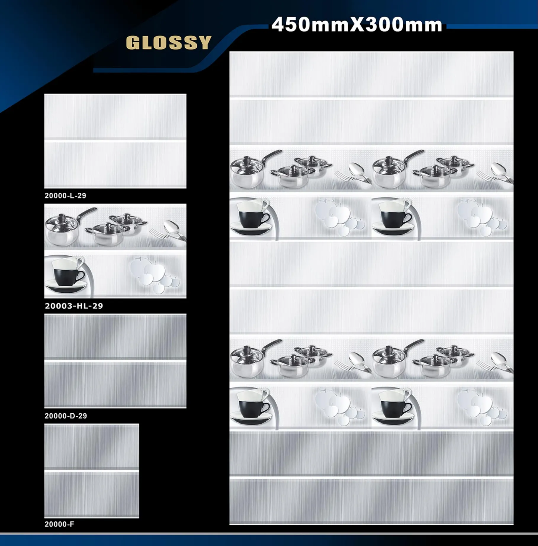 12 X 18 Kitchen 1001 To 24000 - Design 53 - 300x450mm Glossy