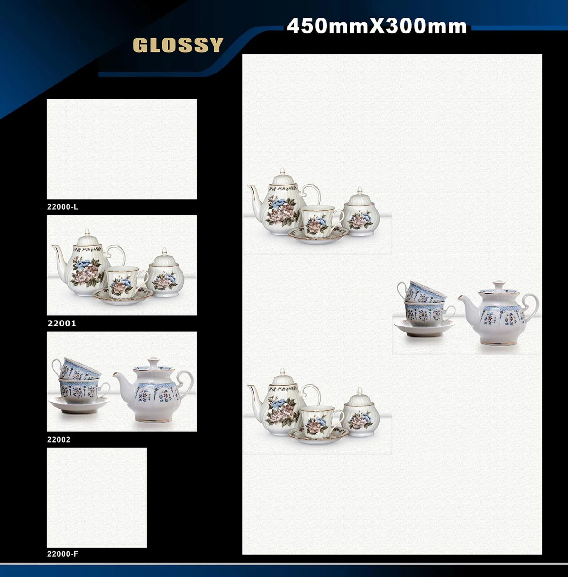 12 X 18 Kitchen 1001 To 24000 - Design 55 - 300x450mm Glossy