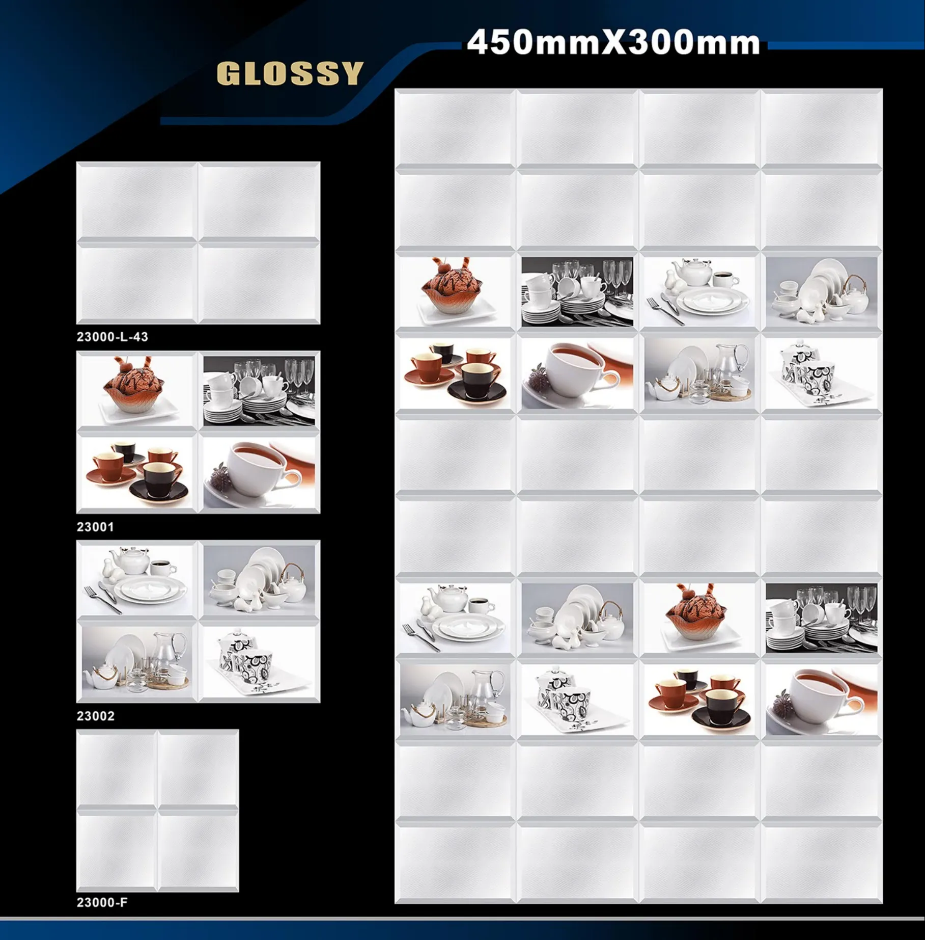 12 X 18 Kitchen 1001 To 24000 - Design 59 - 300x450mm Glossy