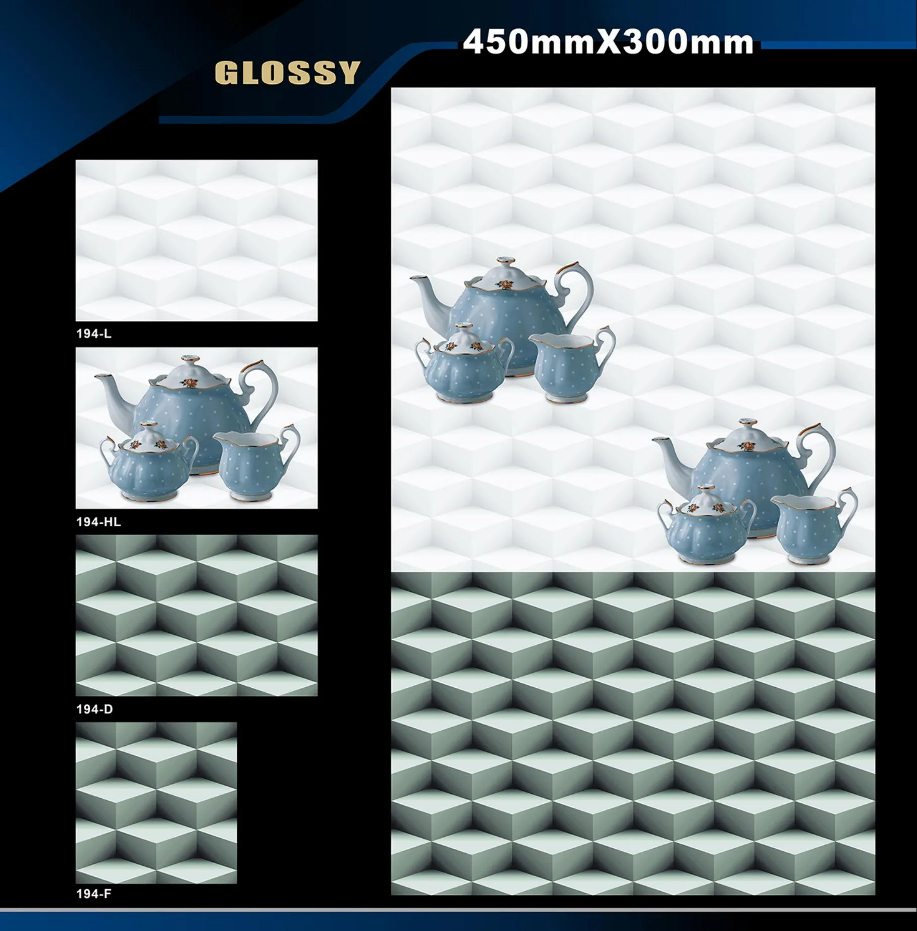 12 X 18 Kitchen 112 To 448 - Design 4 - 300x450mm Glossy