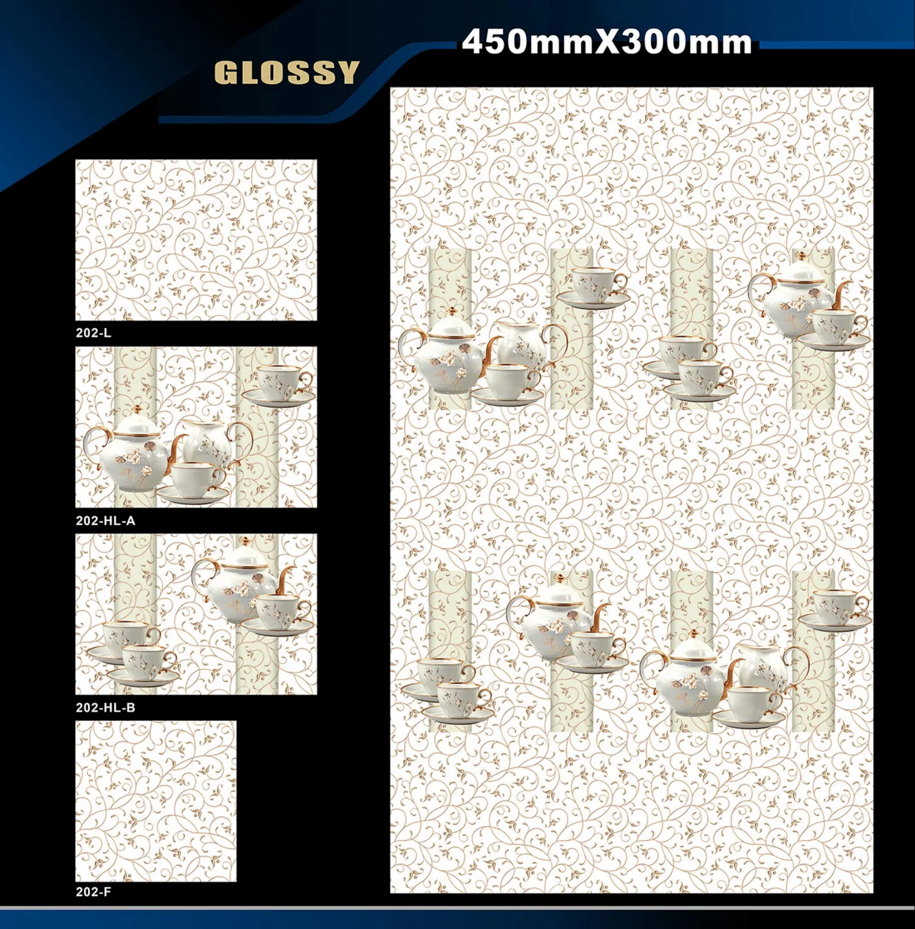 12 X 18 Kitchen 112 To 448 - Design 5 - 300x450mm Glossy