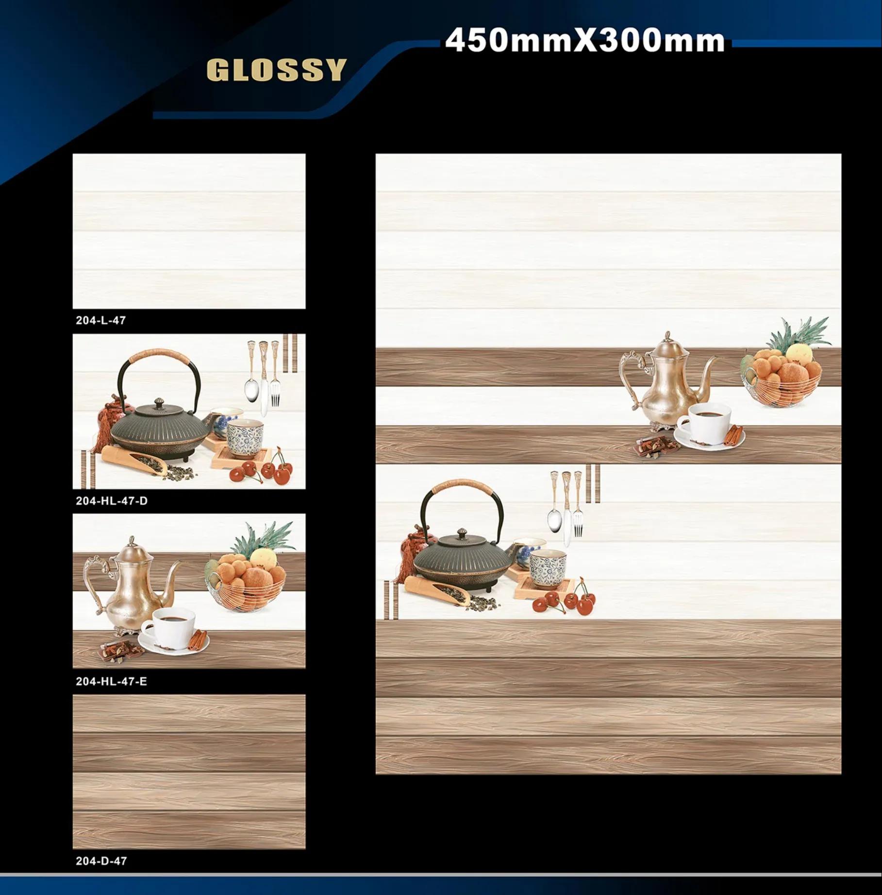 12 X 18 Kitchen 112 To 448 - Design 6 - 300x450mm Glossy