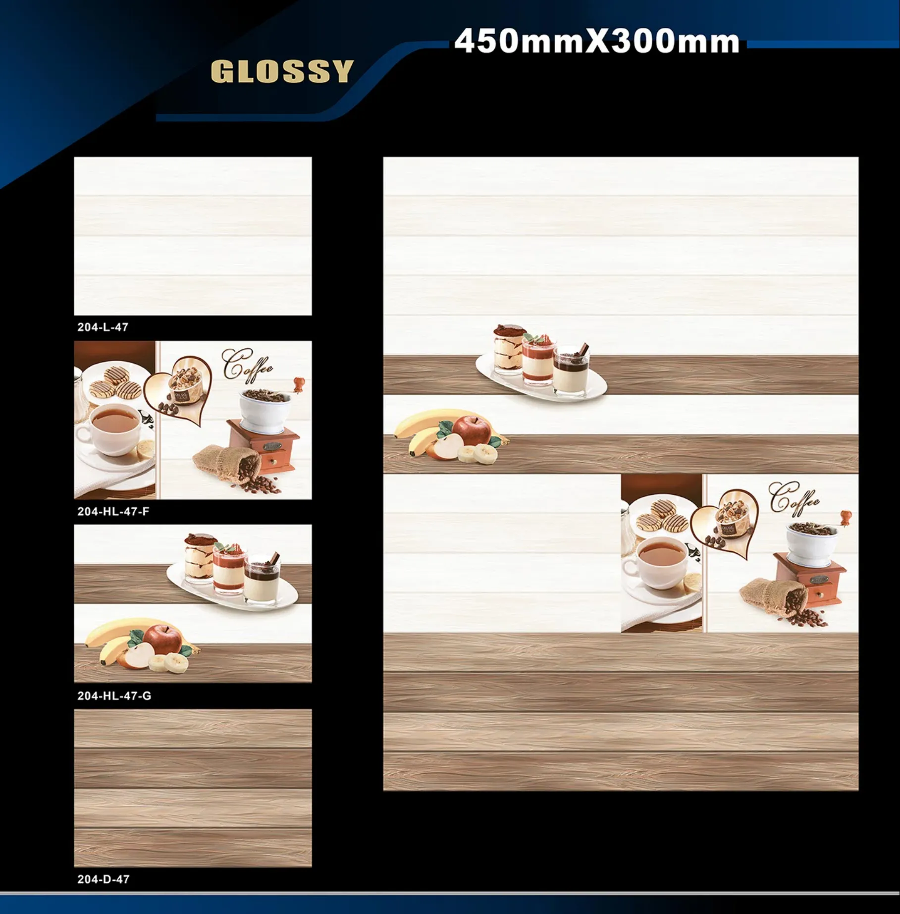 12 X 18 Kitchen 112 To 448 - Design 7 - 300x450mm Glossy