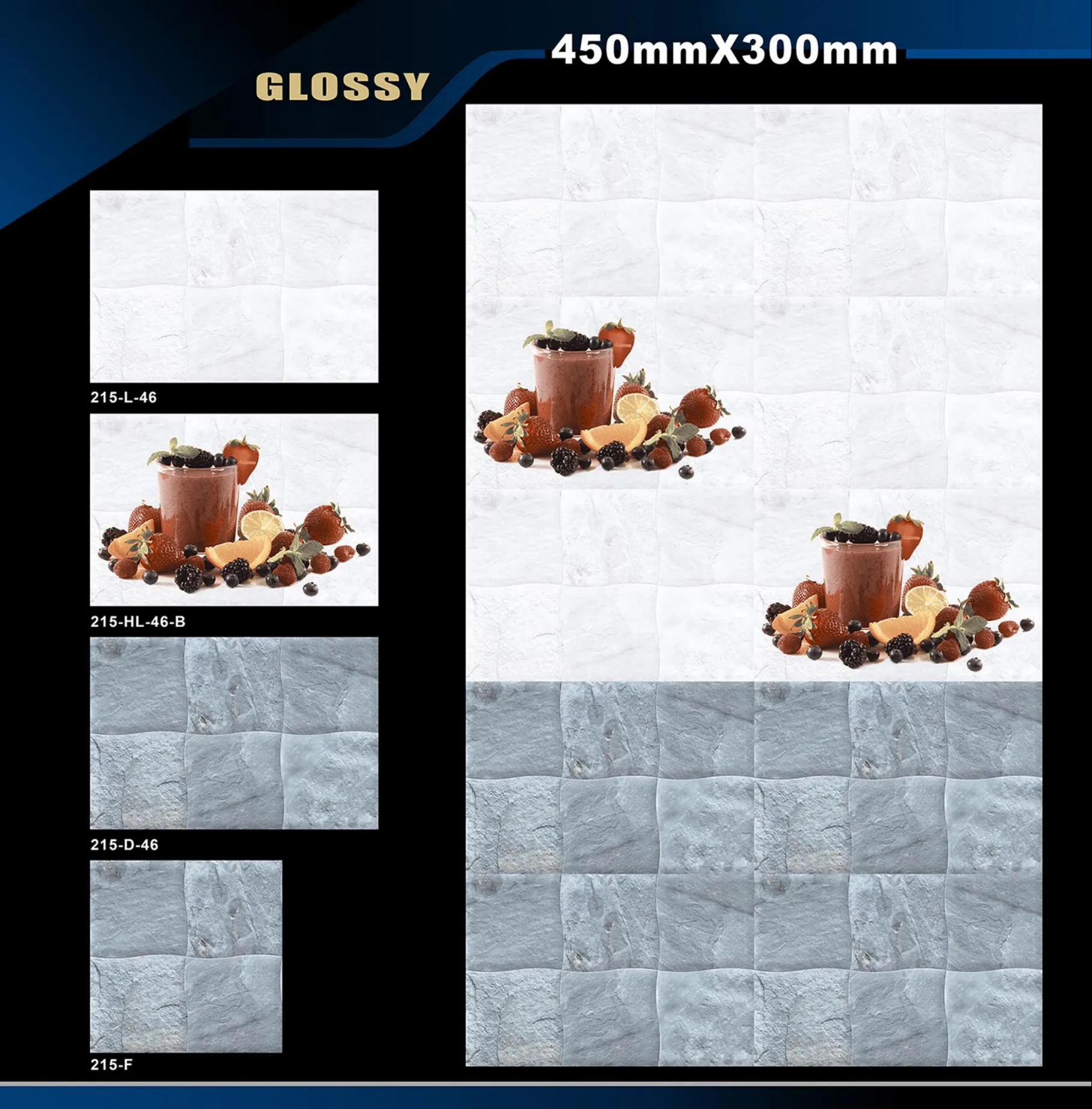 12 X 18 Kitchen 112 To 448 - Design 9 - 300x450mm Glossy