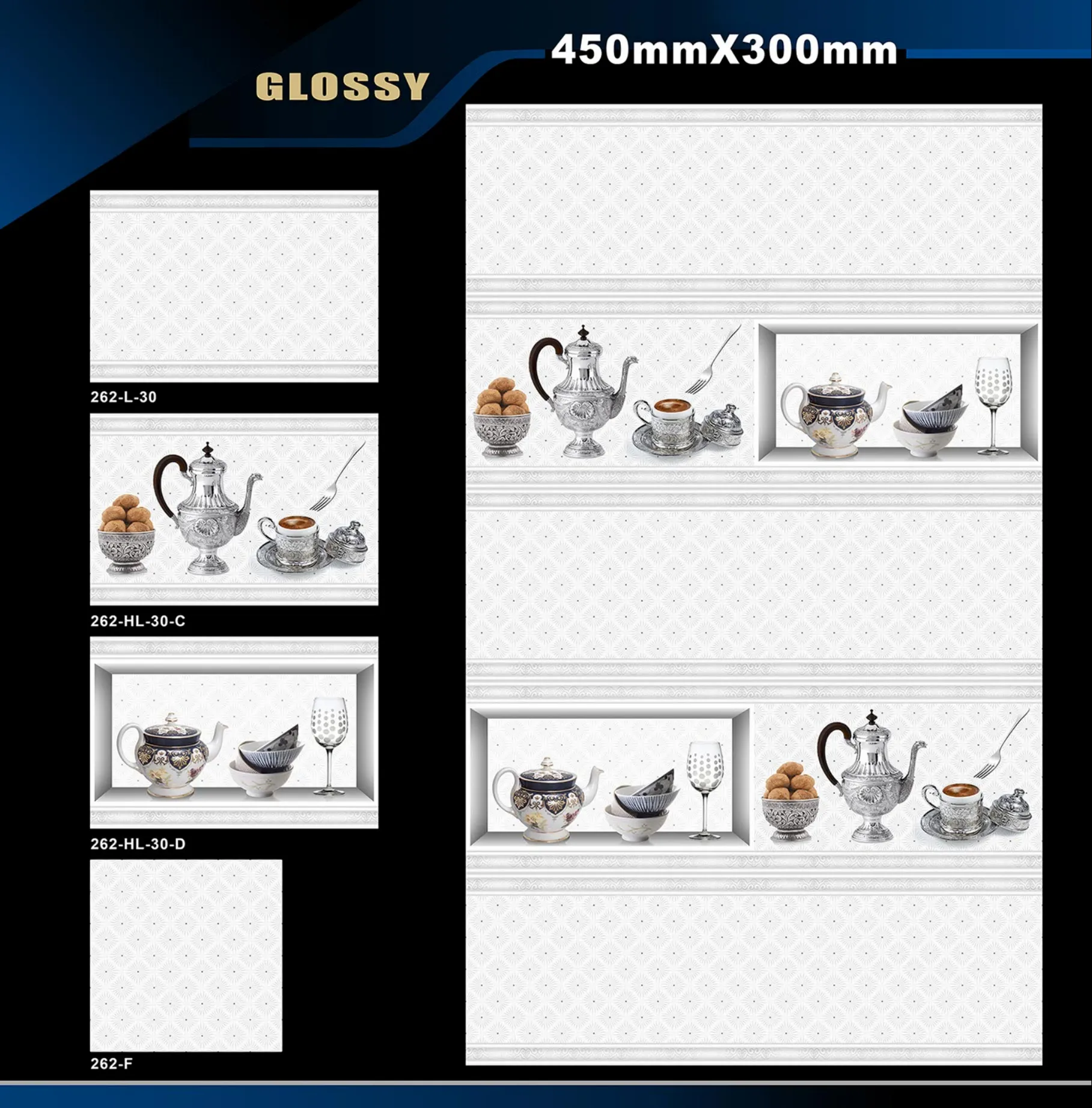 12 X 18 Kitchen 112 To 448 - Design 15 - 300x450mm Glossy