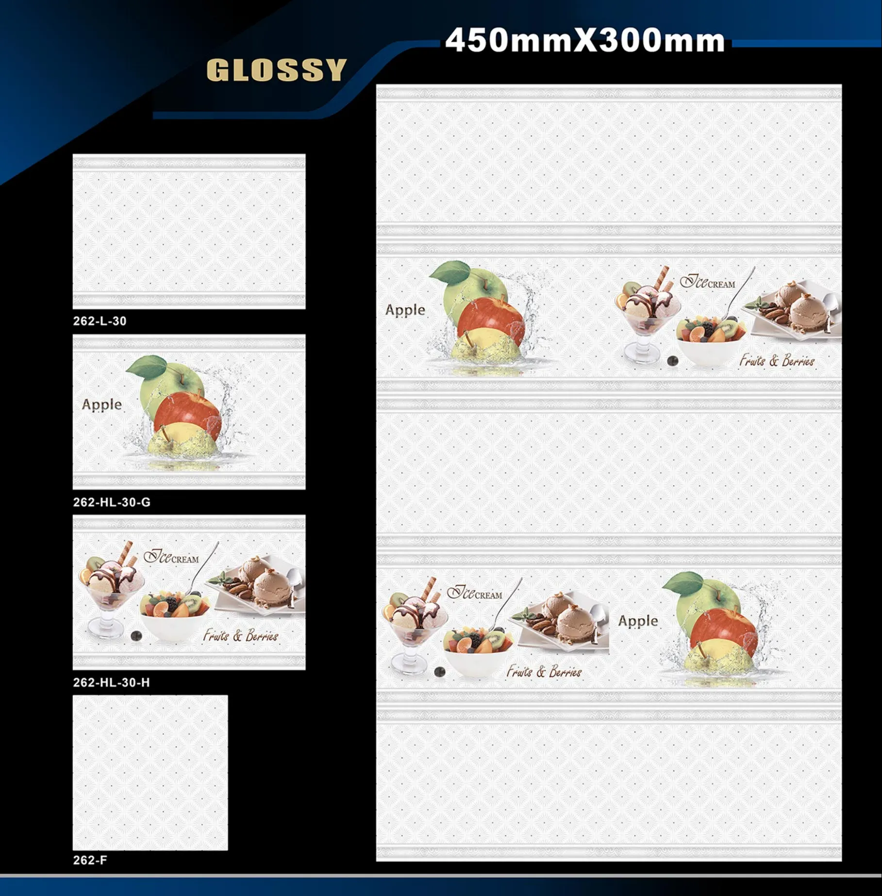 12 X 18 Kitchen 112 To 448 - Design 17 - 300x450mm Glossy