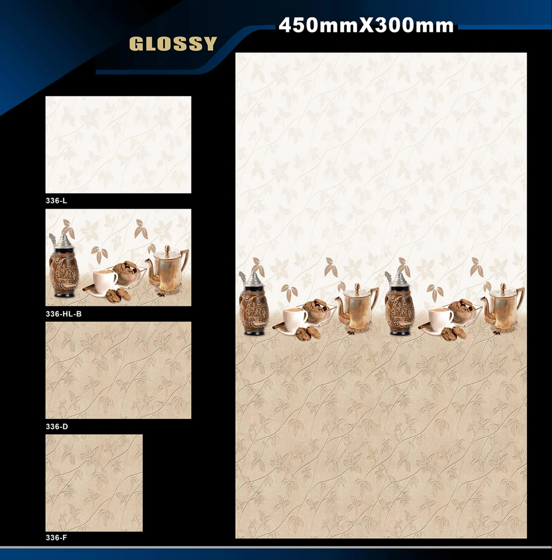 12 X 18 Kitchen 112 To 448 - Design 19 - 300x450mm Glossy