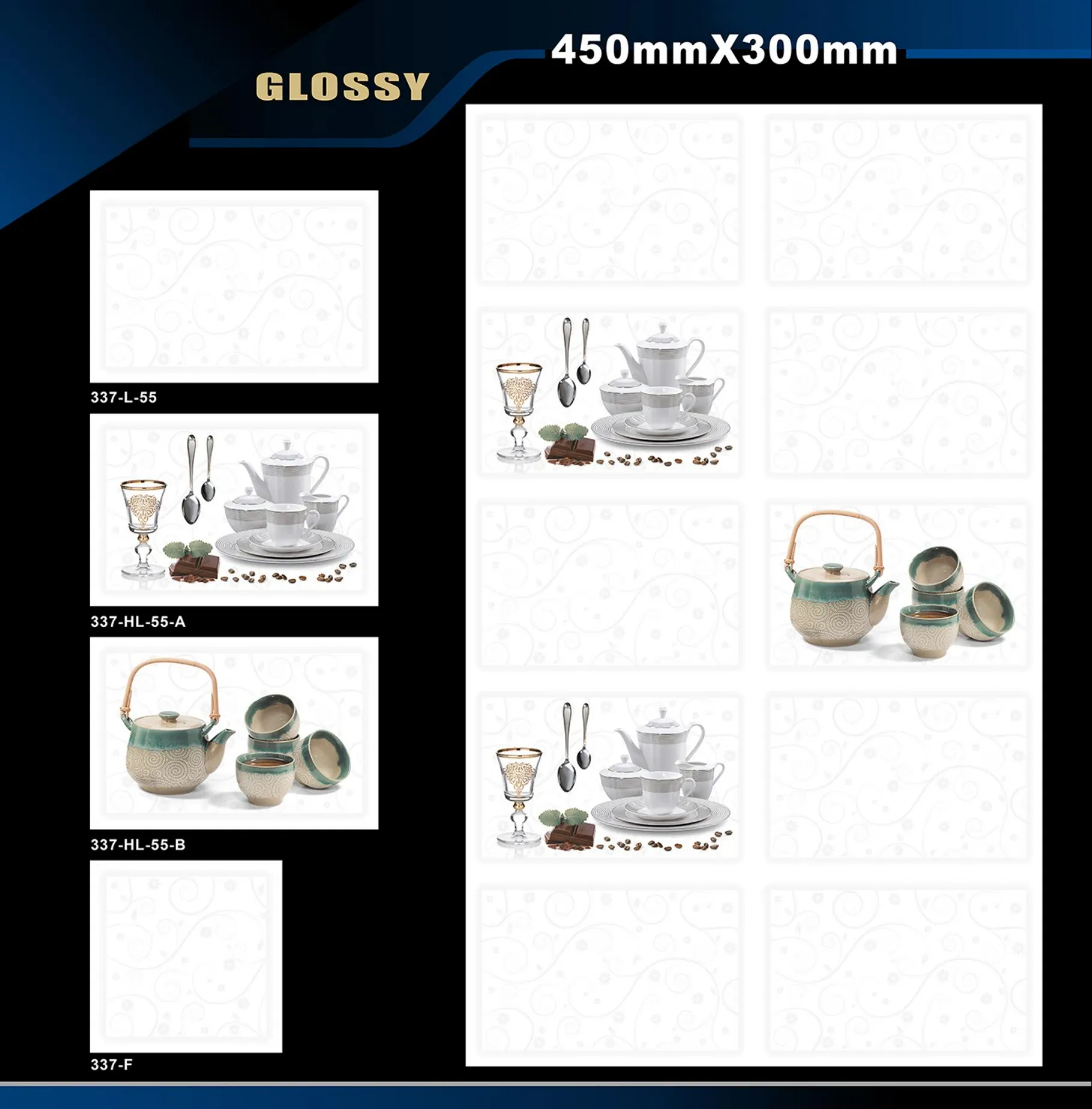 12 X 18 Kitchen 112 To 448 - Design 20 - 300x450mm Glossy