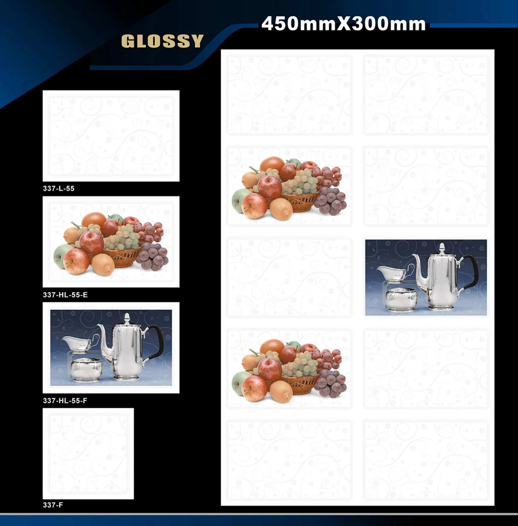 12 X 18 Kitchen 112 To 448 - Design 22 - 300x450mm Glossy