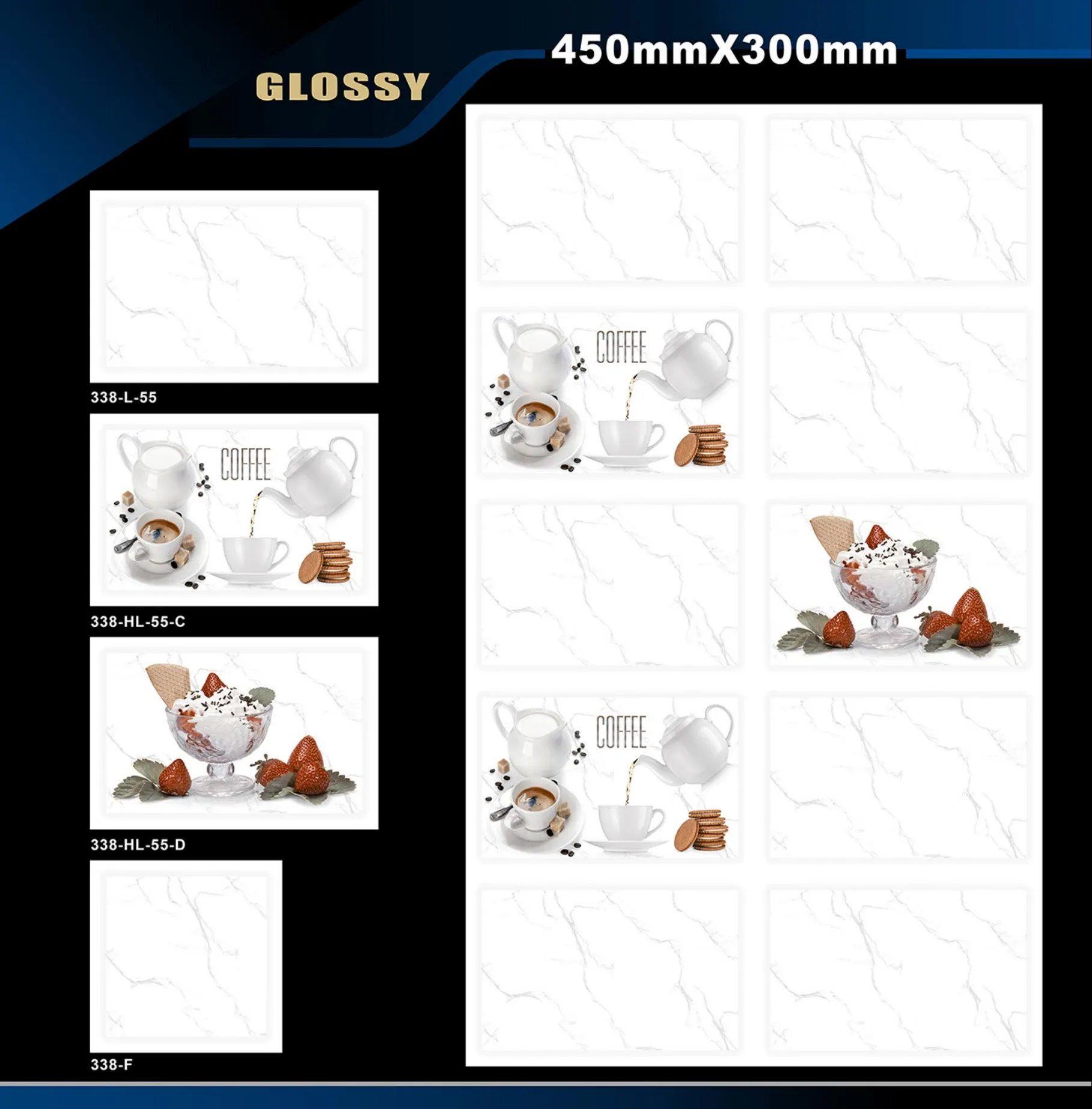 12 X 18 Kitchen 112 To 448 - Design 25 - 300x450mm Glossy