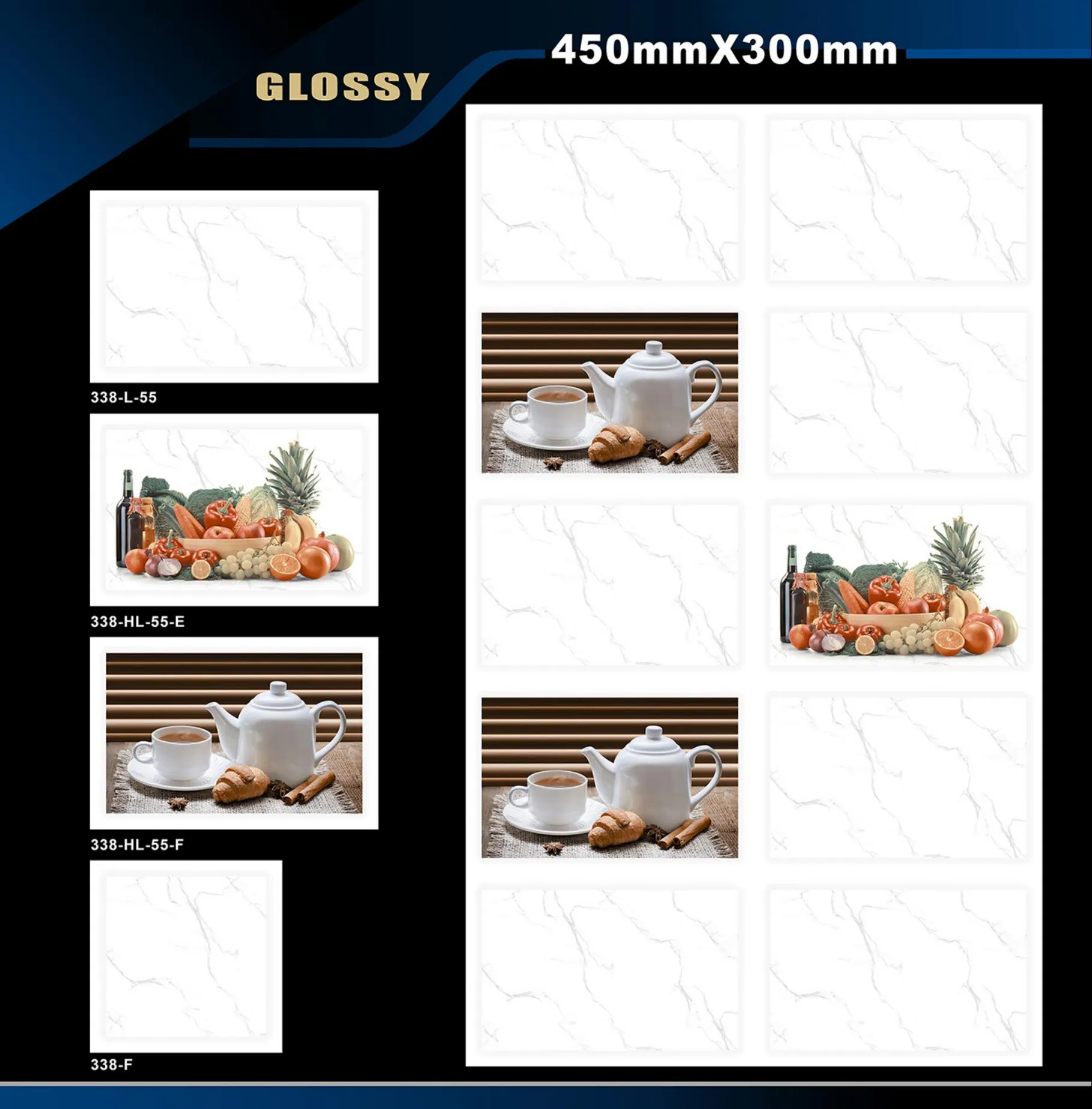 12 X 18 Kitchen 112 To 448 - Design 26 - 300x450mm Glossy