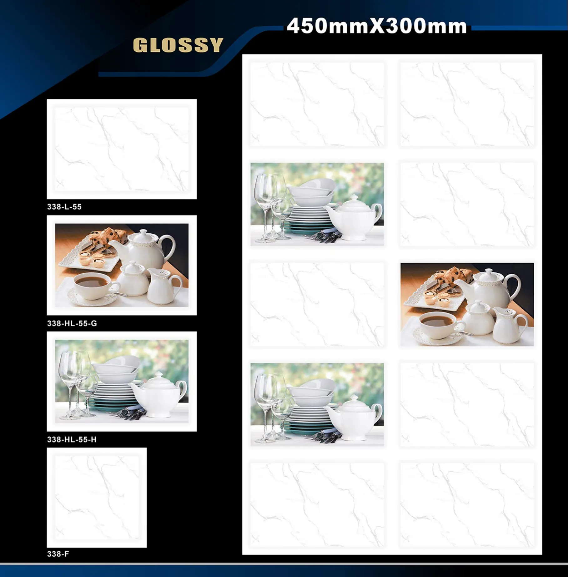 12 X 18 Kitchen 112 To 448 - Design 27 - 300x450mm Glossy