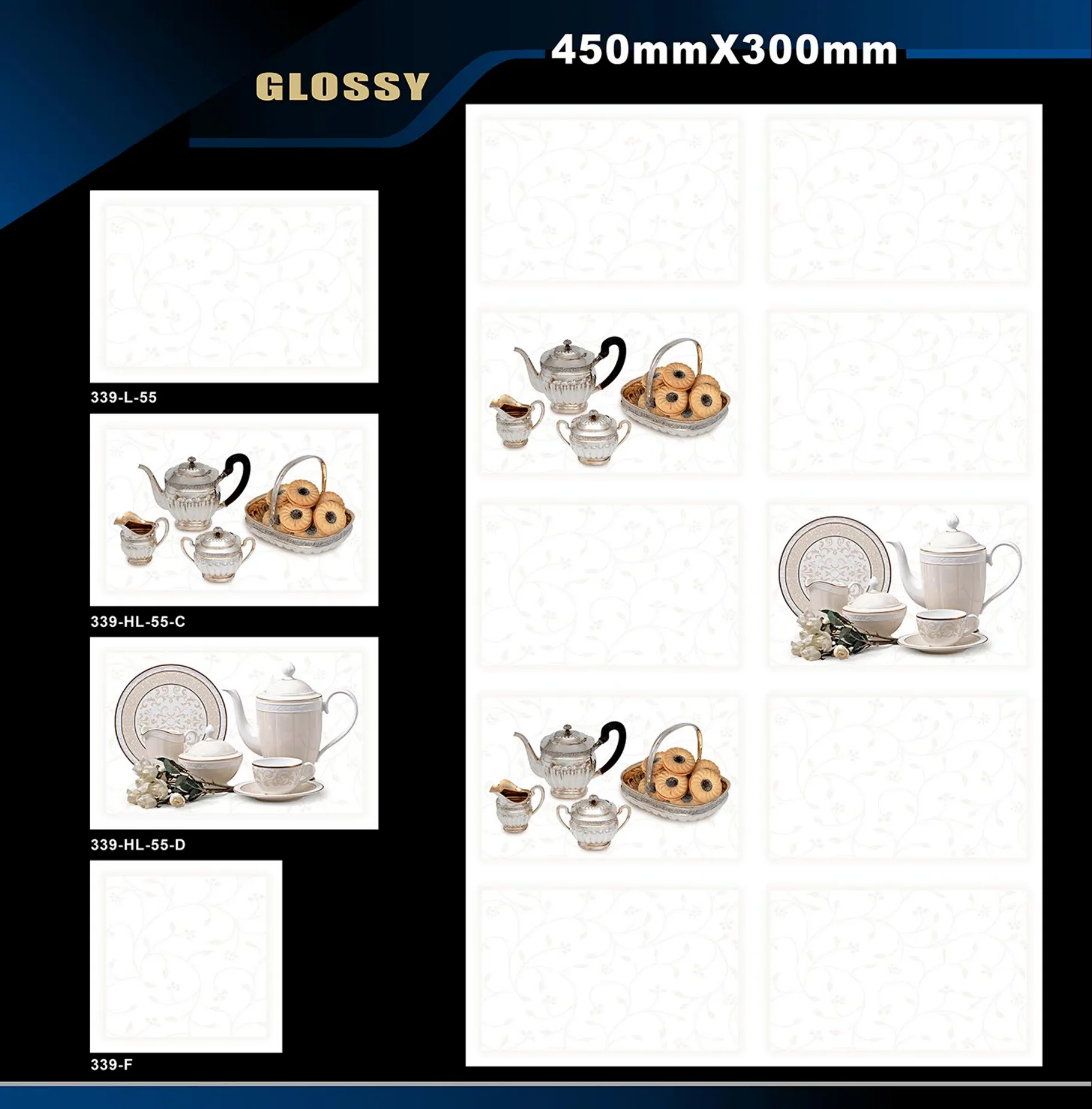 12 X 18 Kitchen 112 To 448 - Design 30 - 300x450mm Glossy