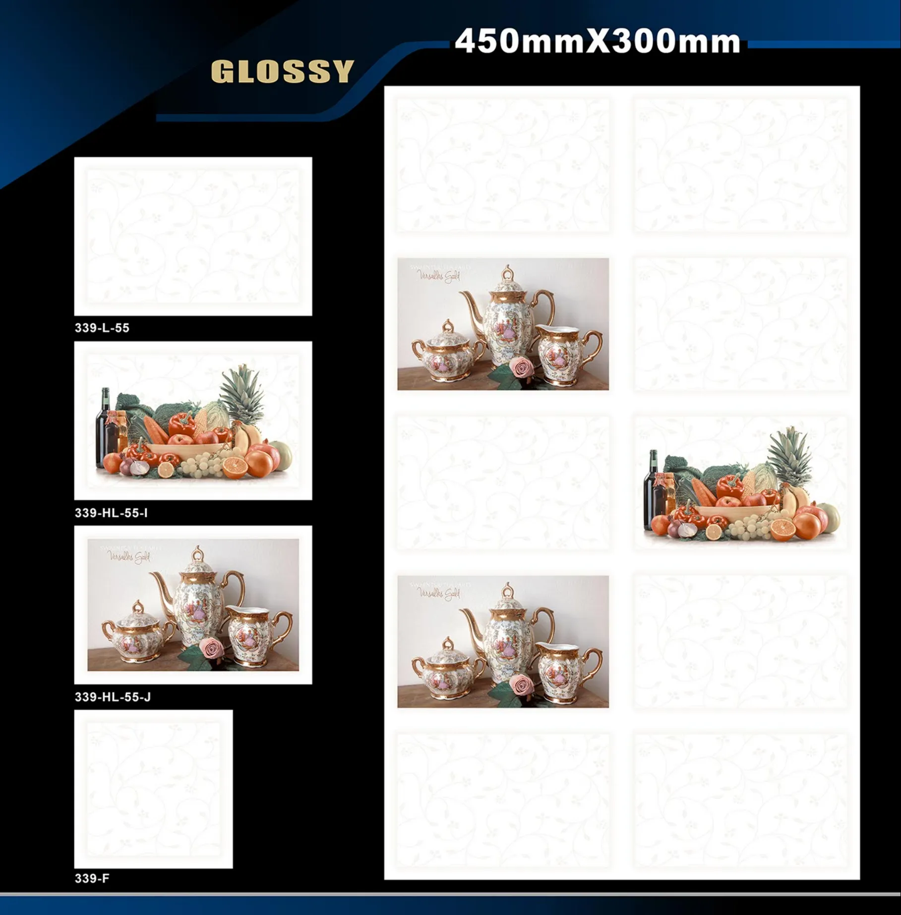 12 X 18 Kitchen 112 To 448 - Design 33 - 300x450mm Glossy