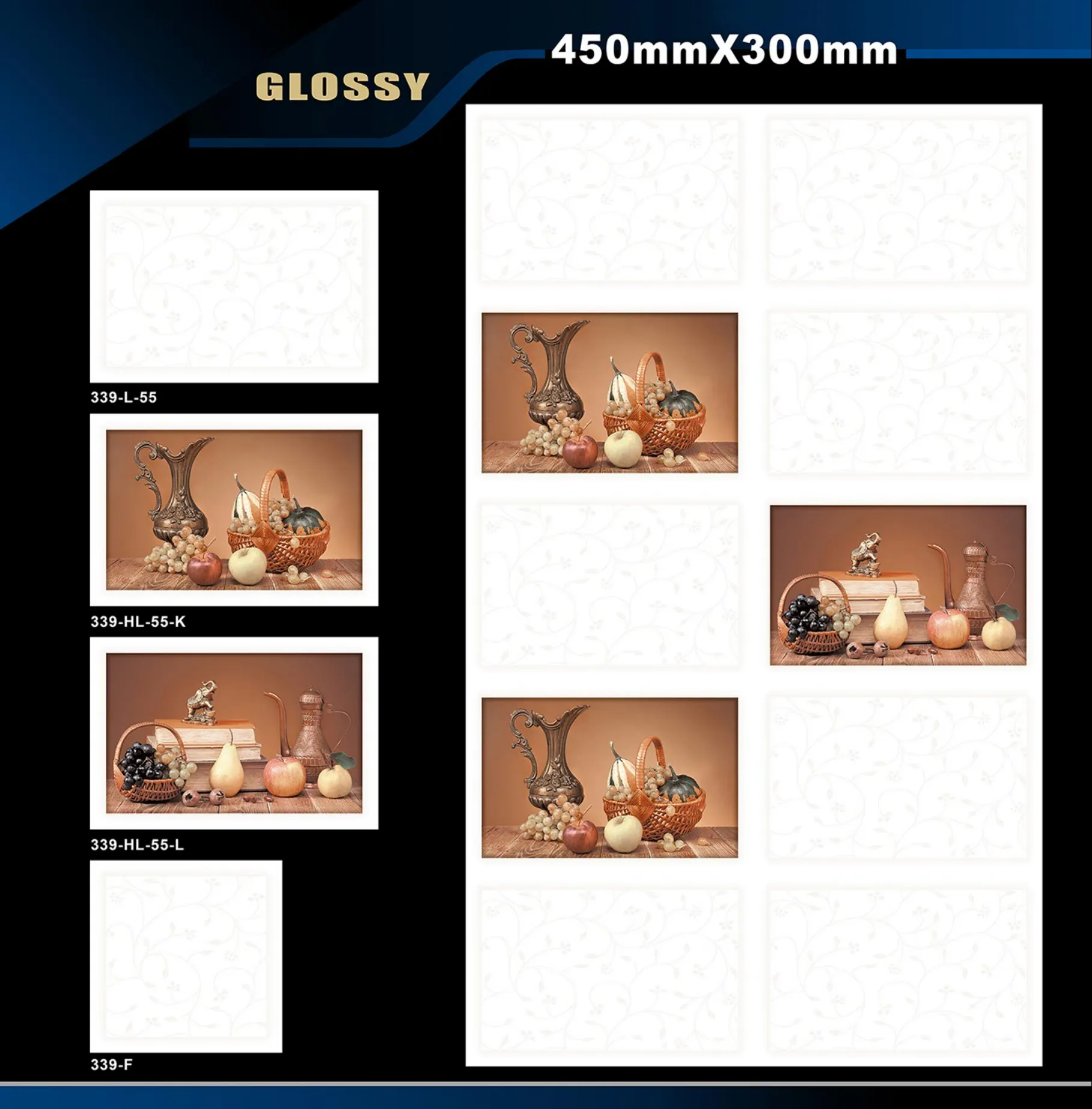 12 X 18 Kitchen 112 To 448 - Design 34 - 300x450mm Glossy