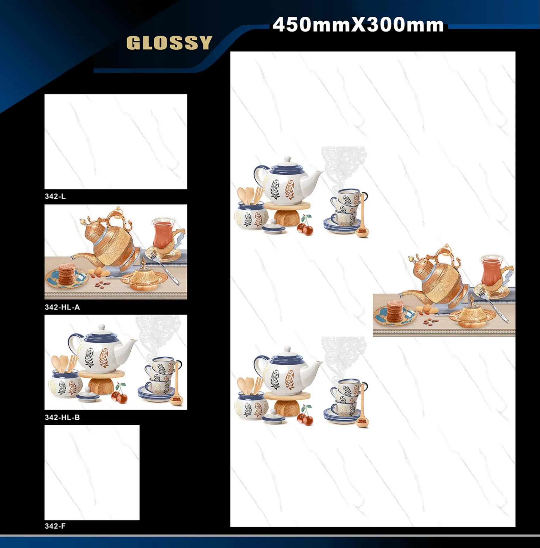 12 X 18 Kitchen 112 To 448 - Design 35 - 300x450mm Glossy