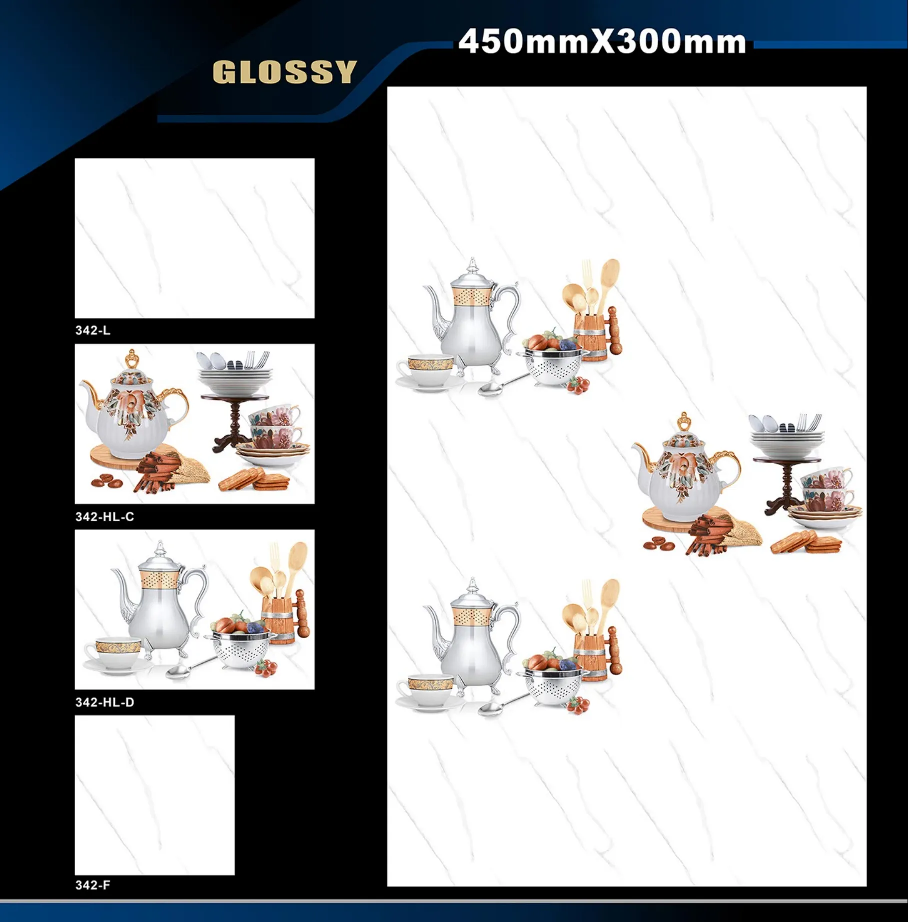 12 X 18 Kitchen 112 To 448 - Design 36 - 300x450mm Glossy