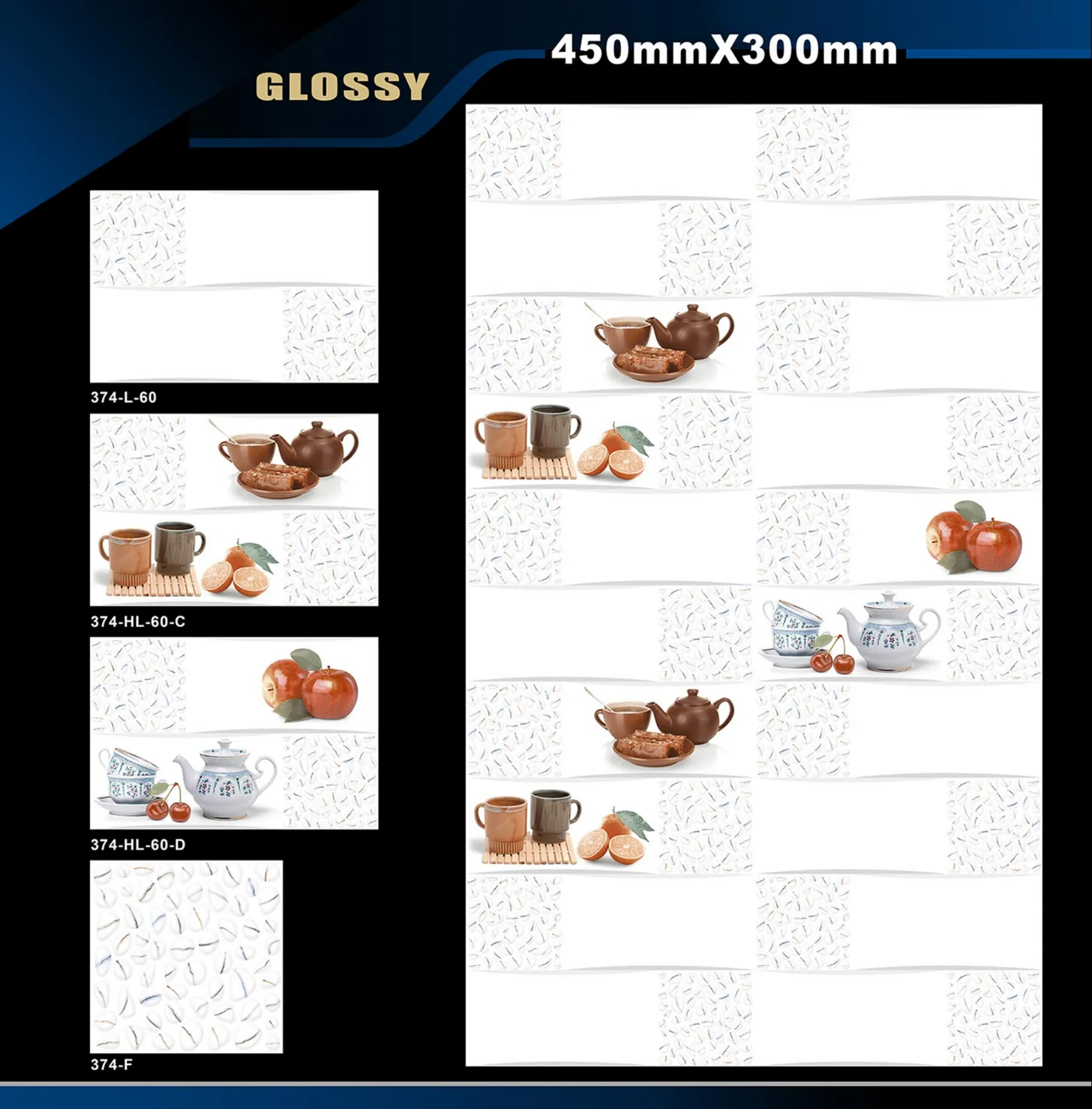 12 X 18 Kitchen 112 To 448 - Design 39 - 300x450mm Glossy