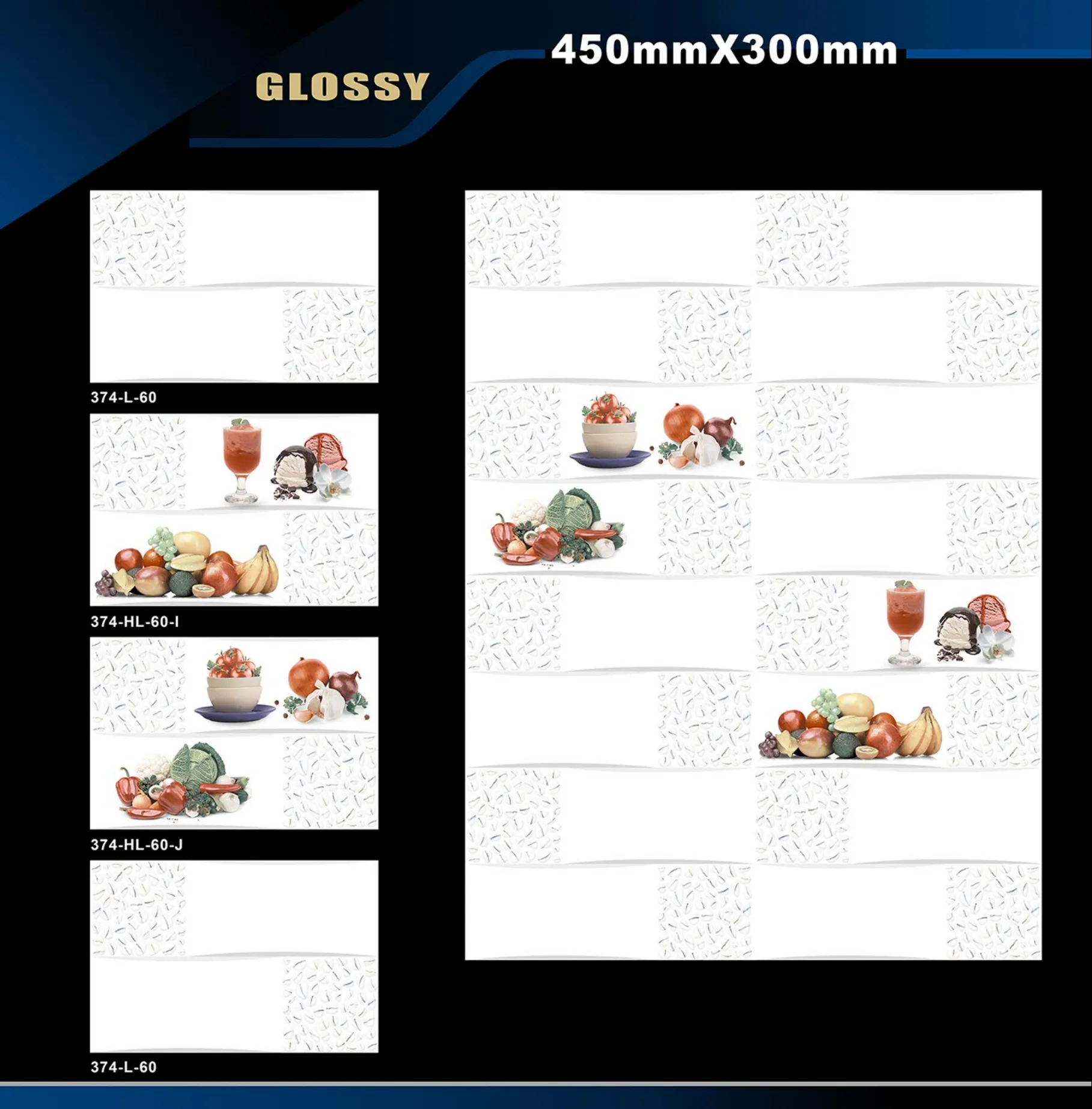 12 X 18 Kitchen 112 To 448 - Design 42 - 300x450mm Glossy