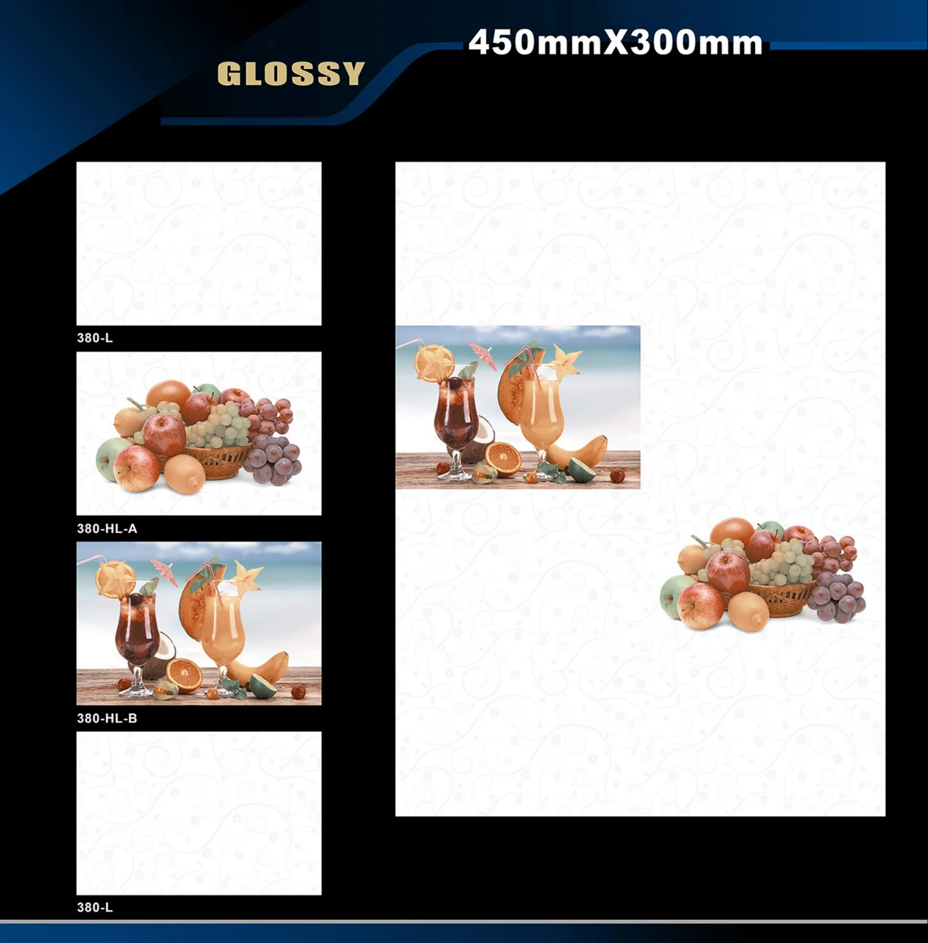 12 X 18 Kitchen 112 To 448 - Design 43 - 300x450mm Glossy