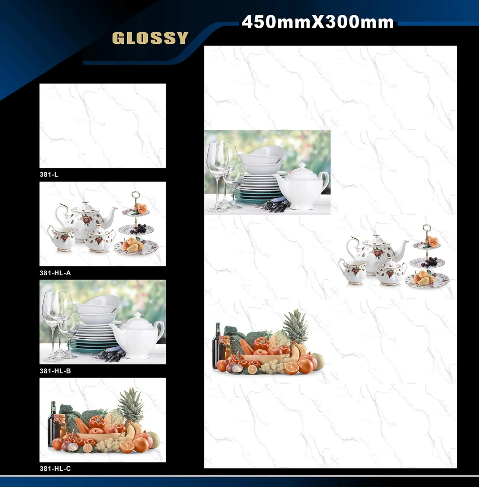 12 X 18 Kitchen 112 To 448 - Design 44 - 300x450mm Glossy