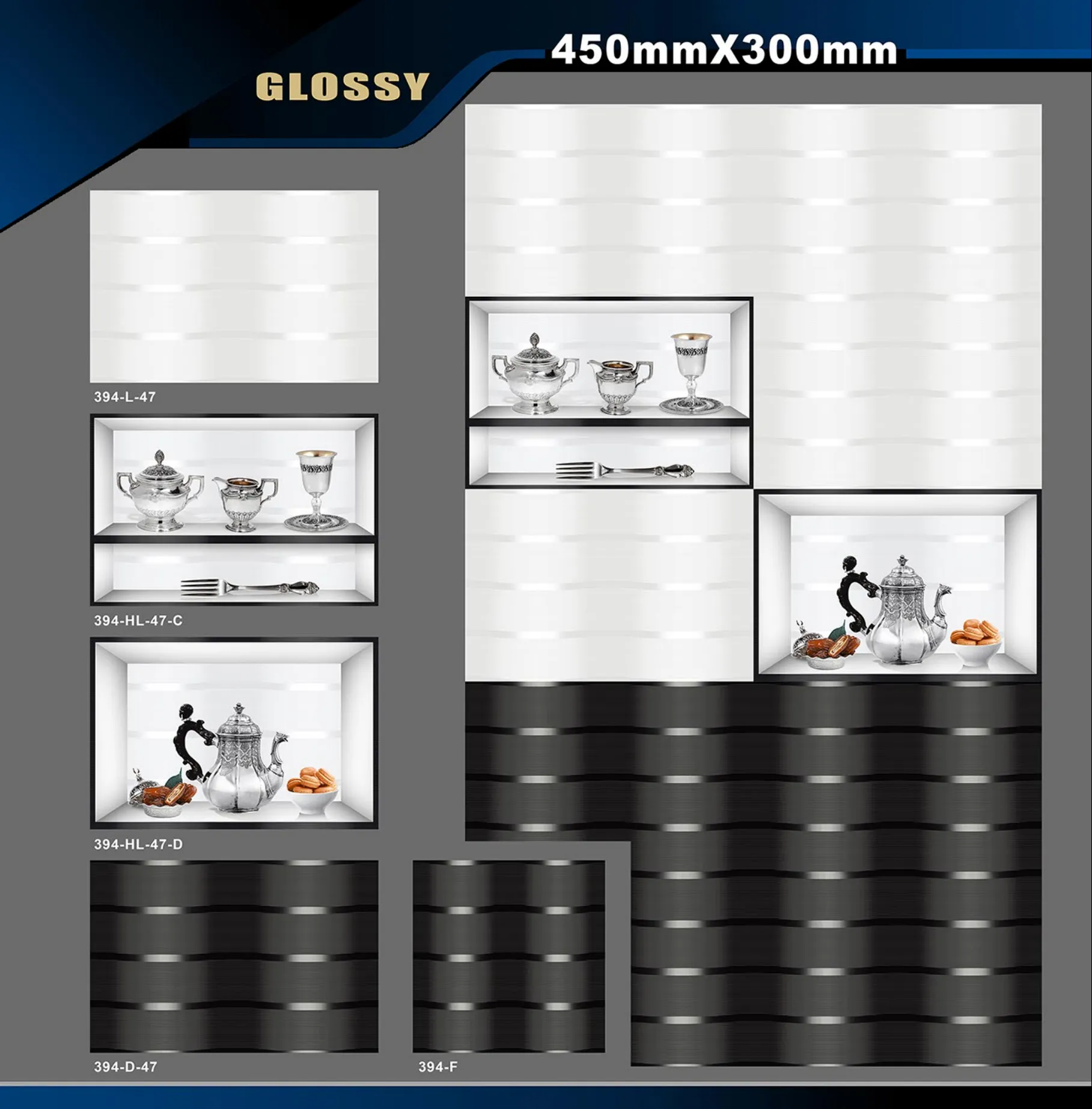 12 X 18 Kitchen 112 To 448 - Design 49 - 300x450mm Glossy