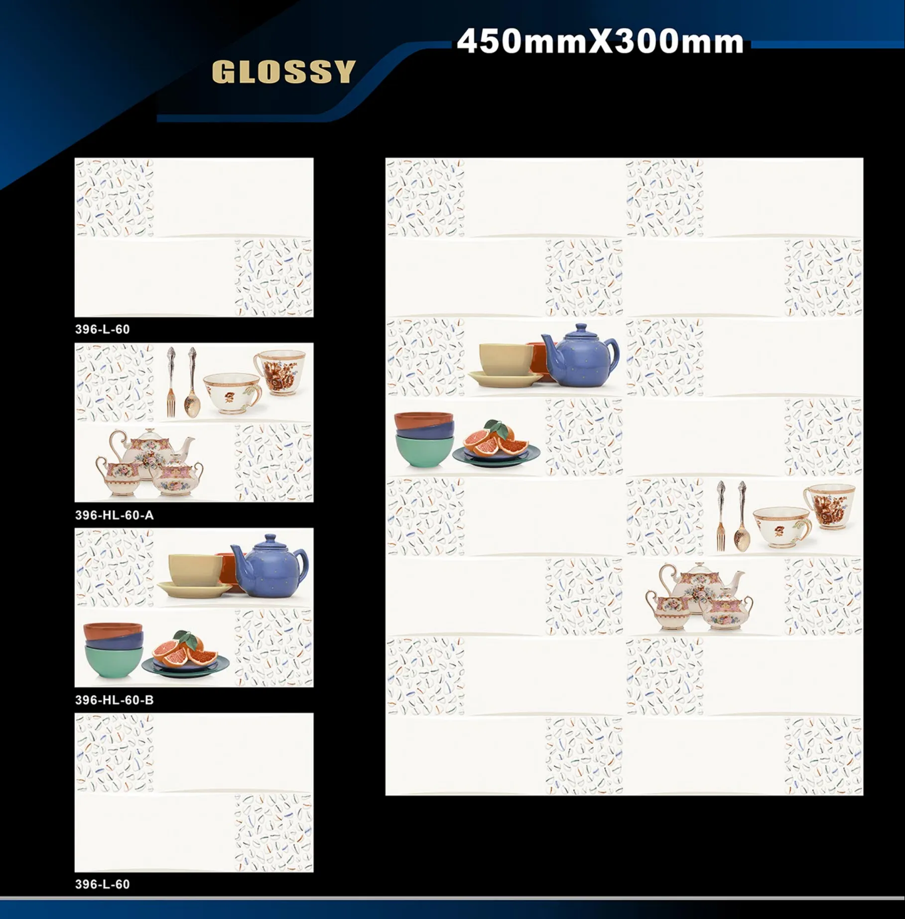 12 X 18 Kitchen 112 To 448 - Design 50 - 300x450mm Glossy