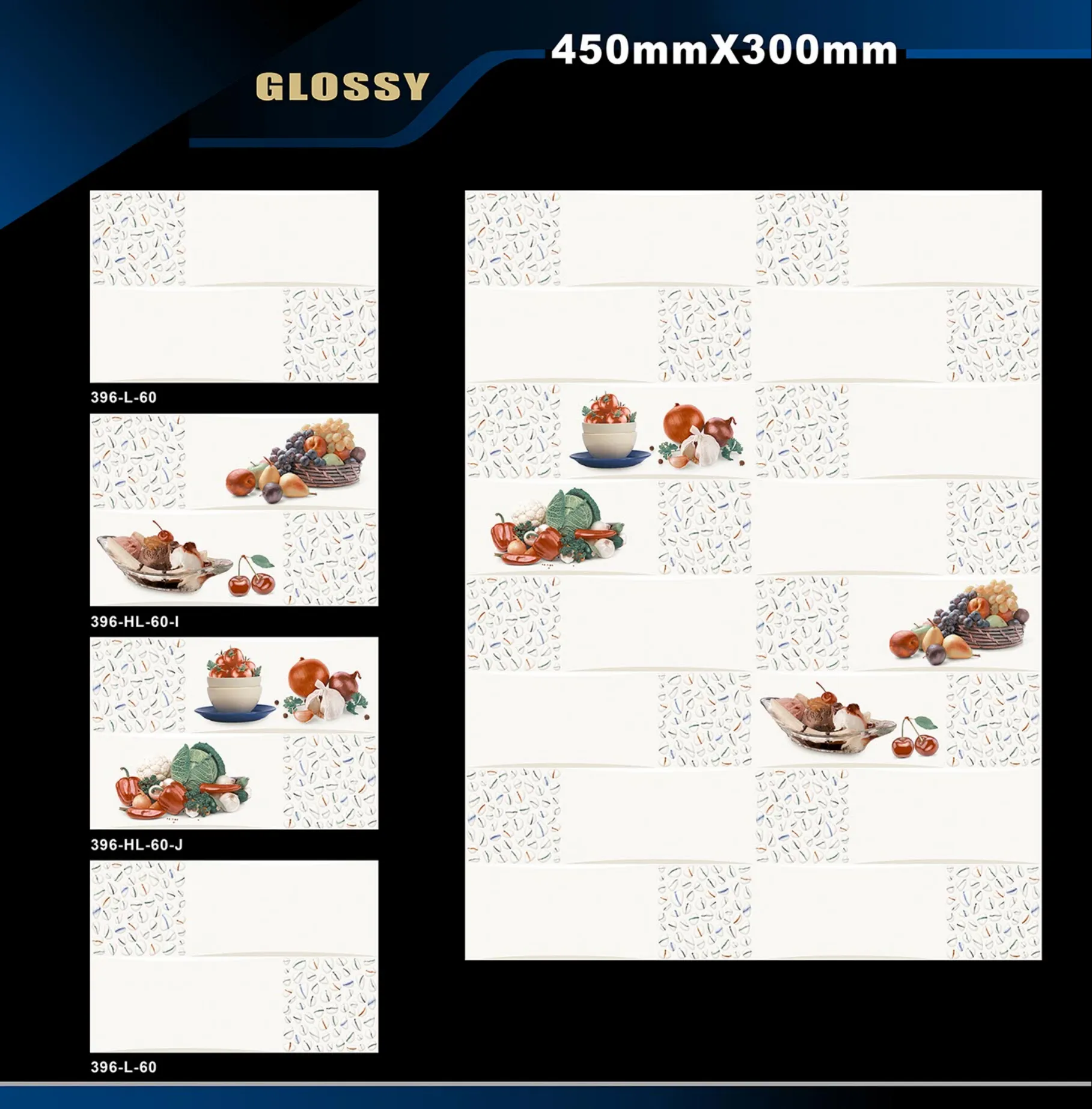 12 X 18 Kitchen 112 To 448 - Design 54 - 300x450mm Glossy