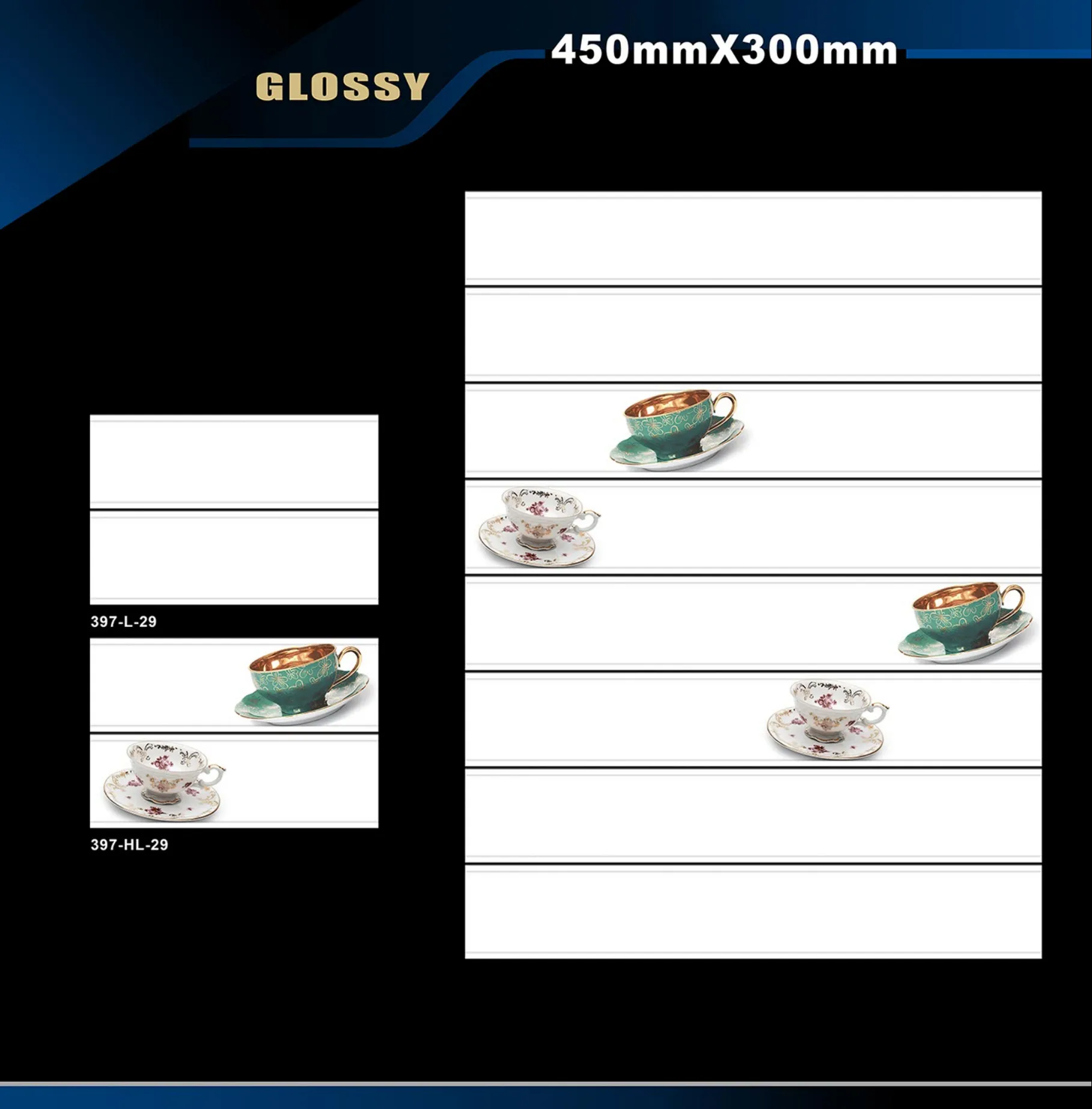 12 X 18 Kitchen 112 To 448 - Design 57 - 300x450mm Glossy