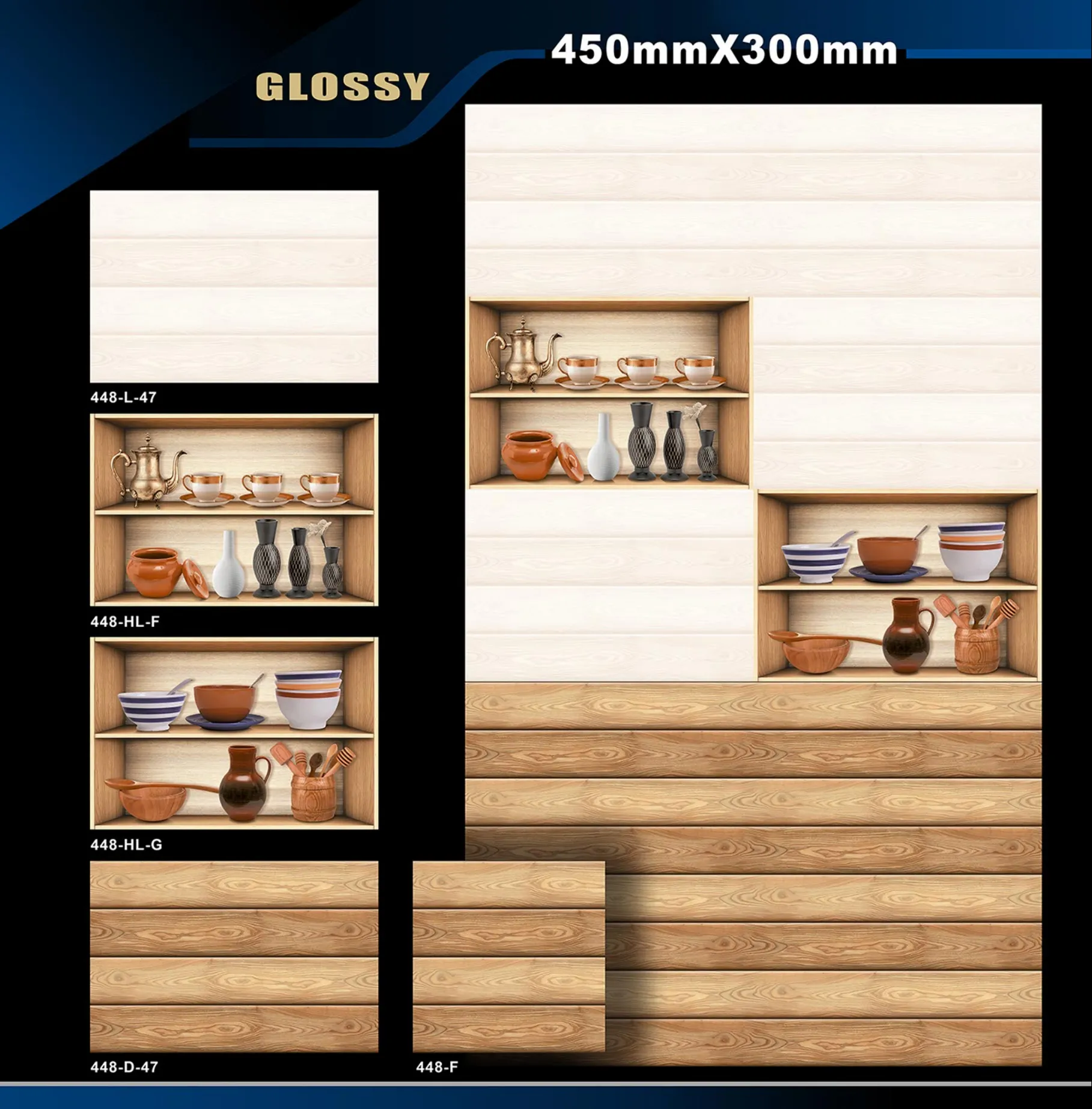 12 X 18 Kitchen 112 To 448 - Design 65 - 300x450mm Glossy