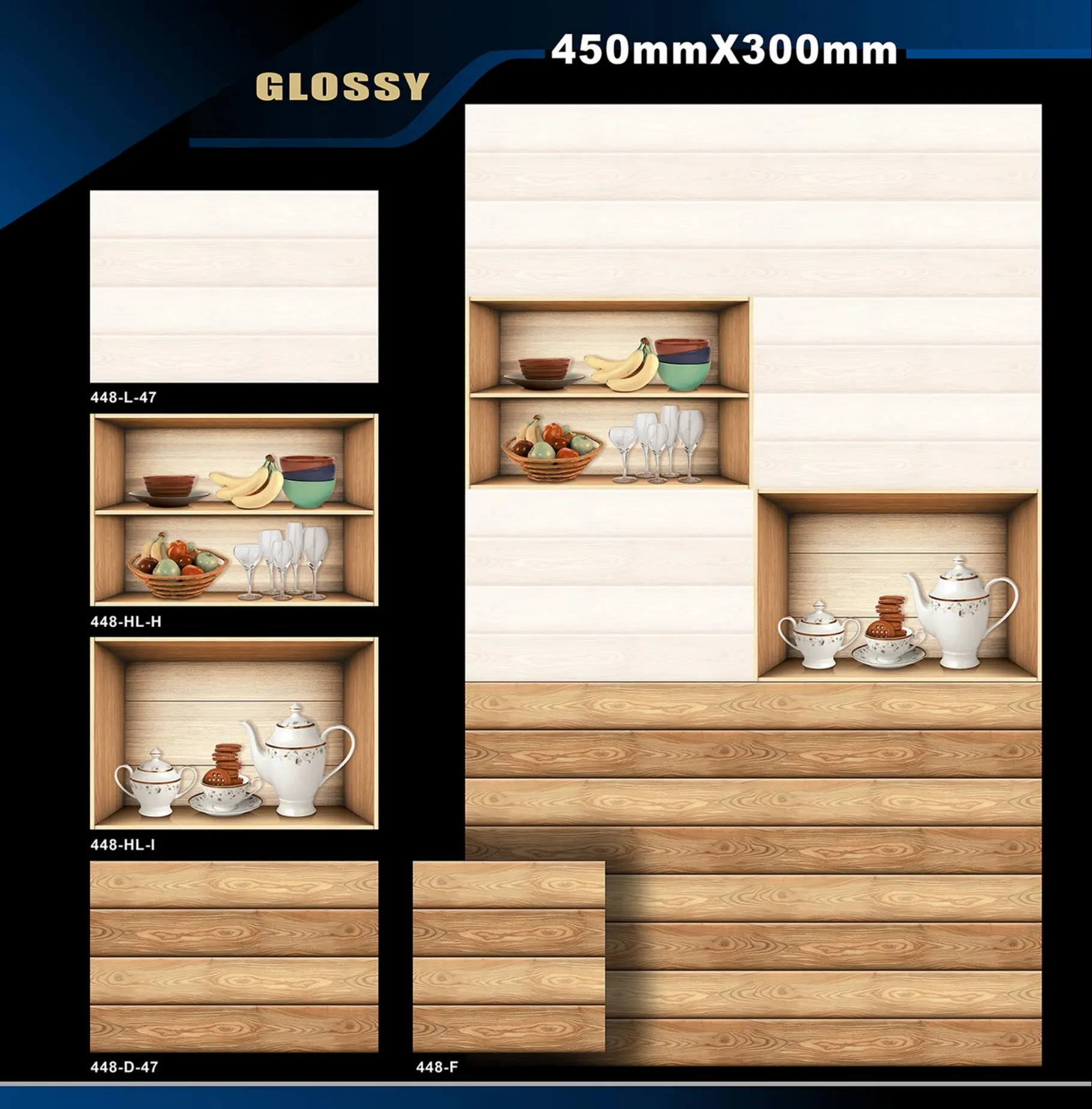12 X 18 Kitchen 112 To 448 - Design 66 - 300x450mm Glossy