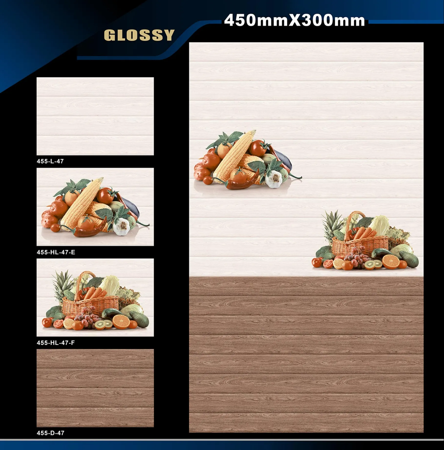 12 X 18 Kitchen 455 To 606 - Design 2 - 300x450mm Glossy