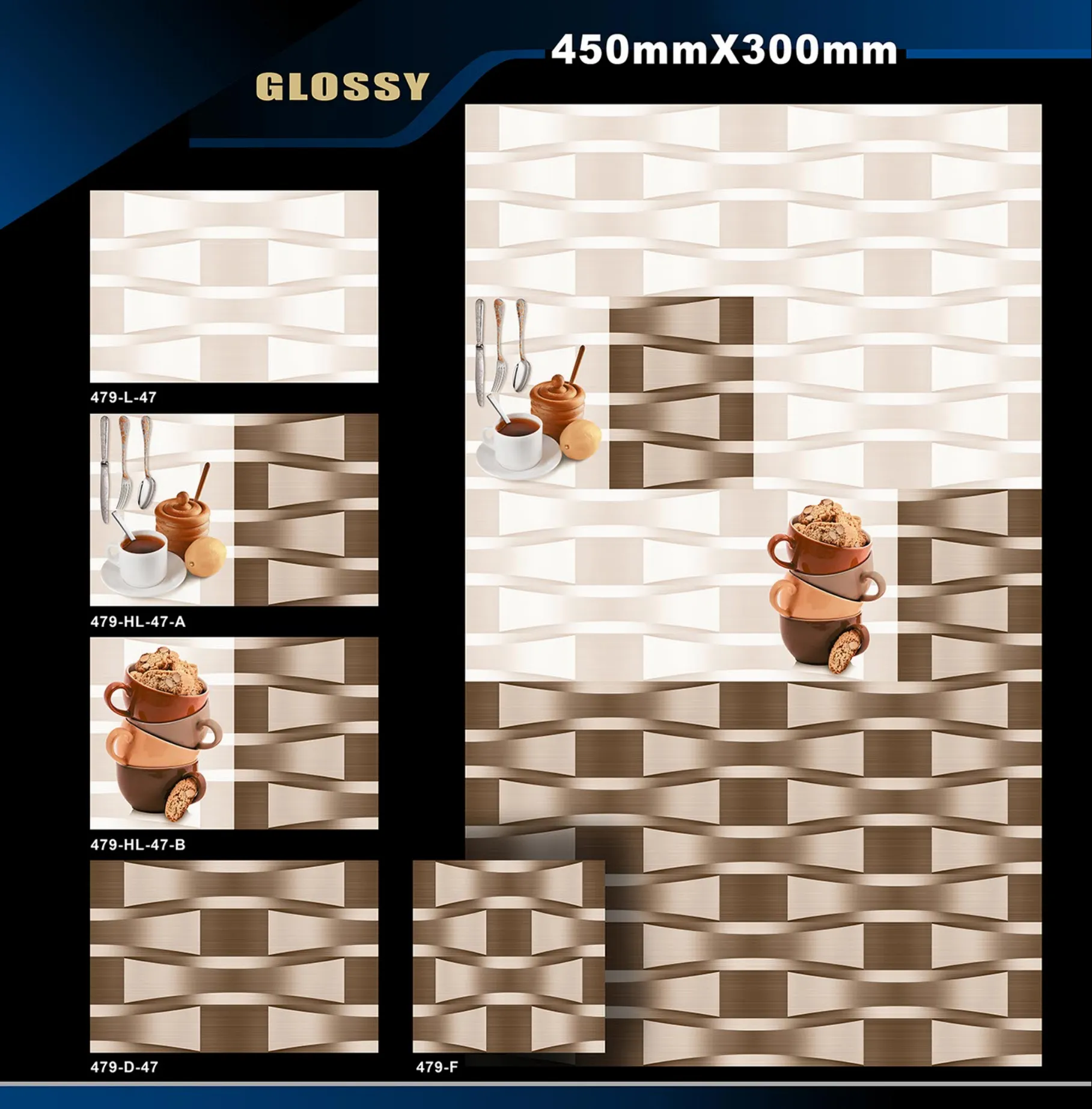 12 X 18 Kitchen 455 To 606 - Design 5 - 300x450mm Glossy