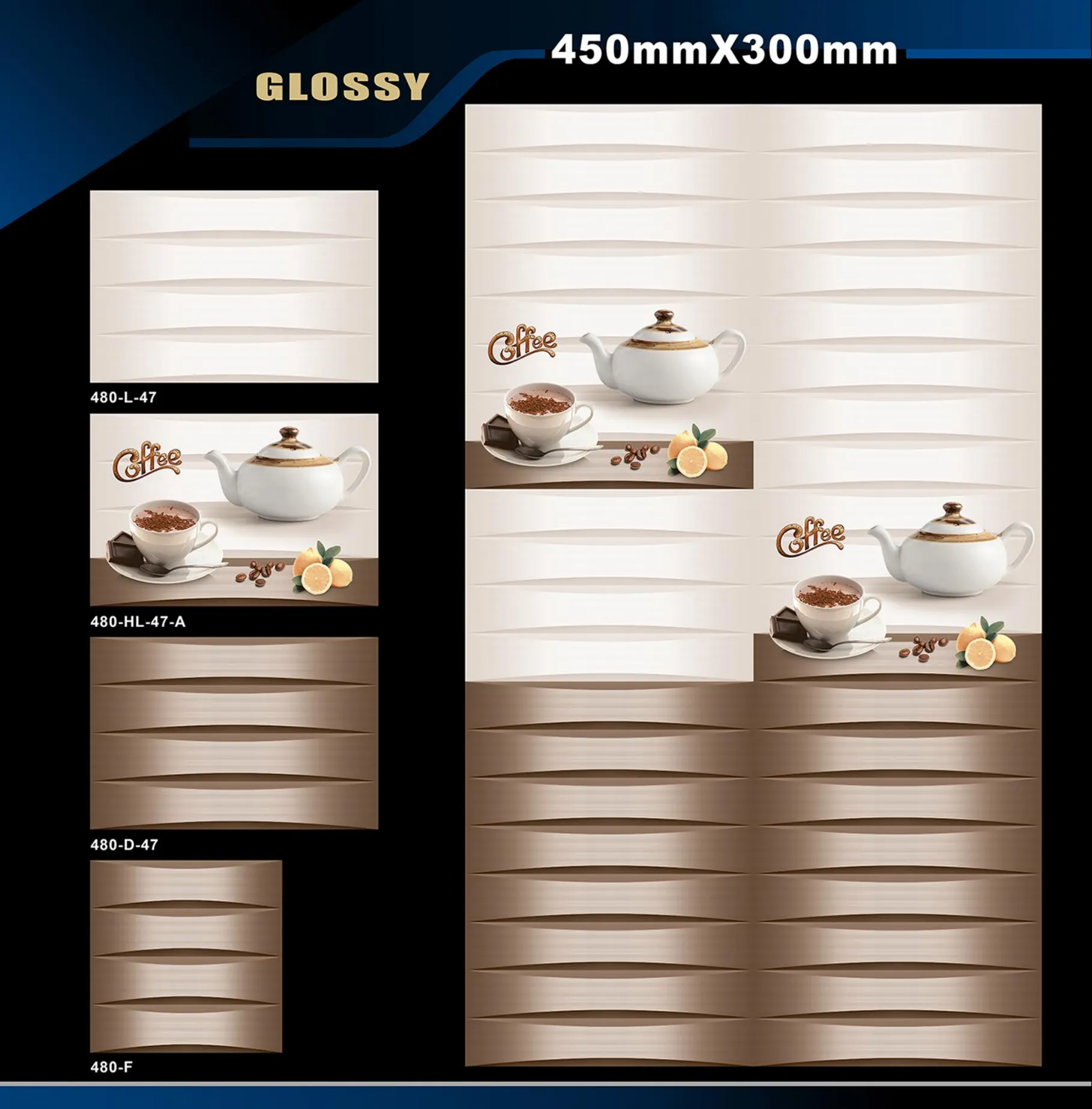 12 X 18 Kitchen 455 To 606 - Design 7 - 300x450mm Glossy