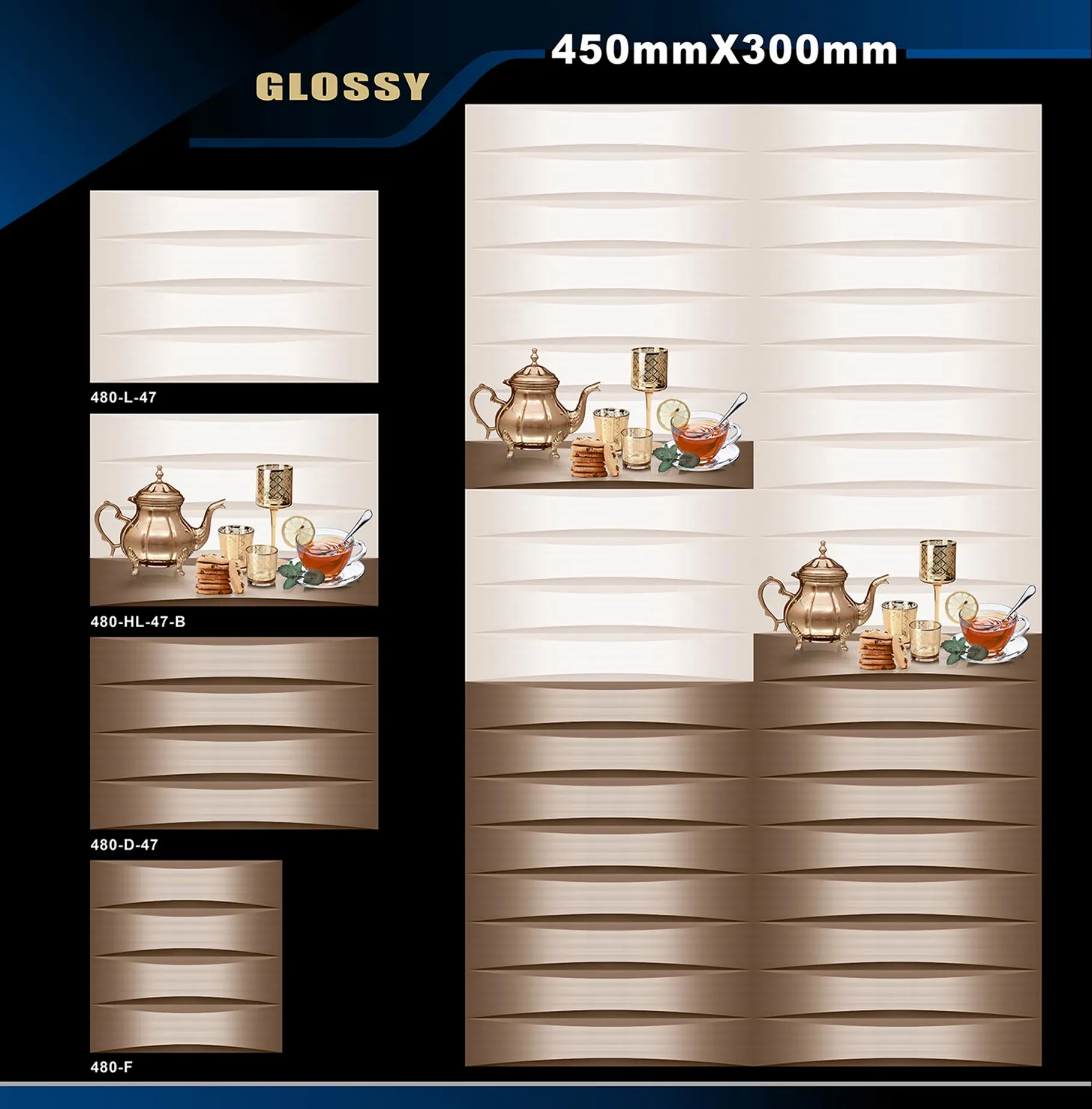12 X 18 Kitchen 455 To 606 - Design 8 - 300x450mm Glossy