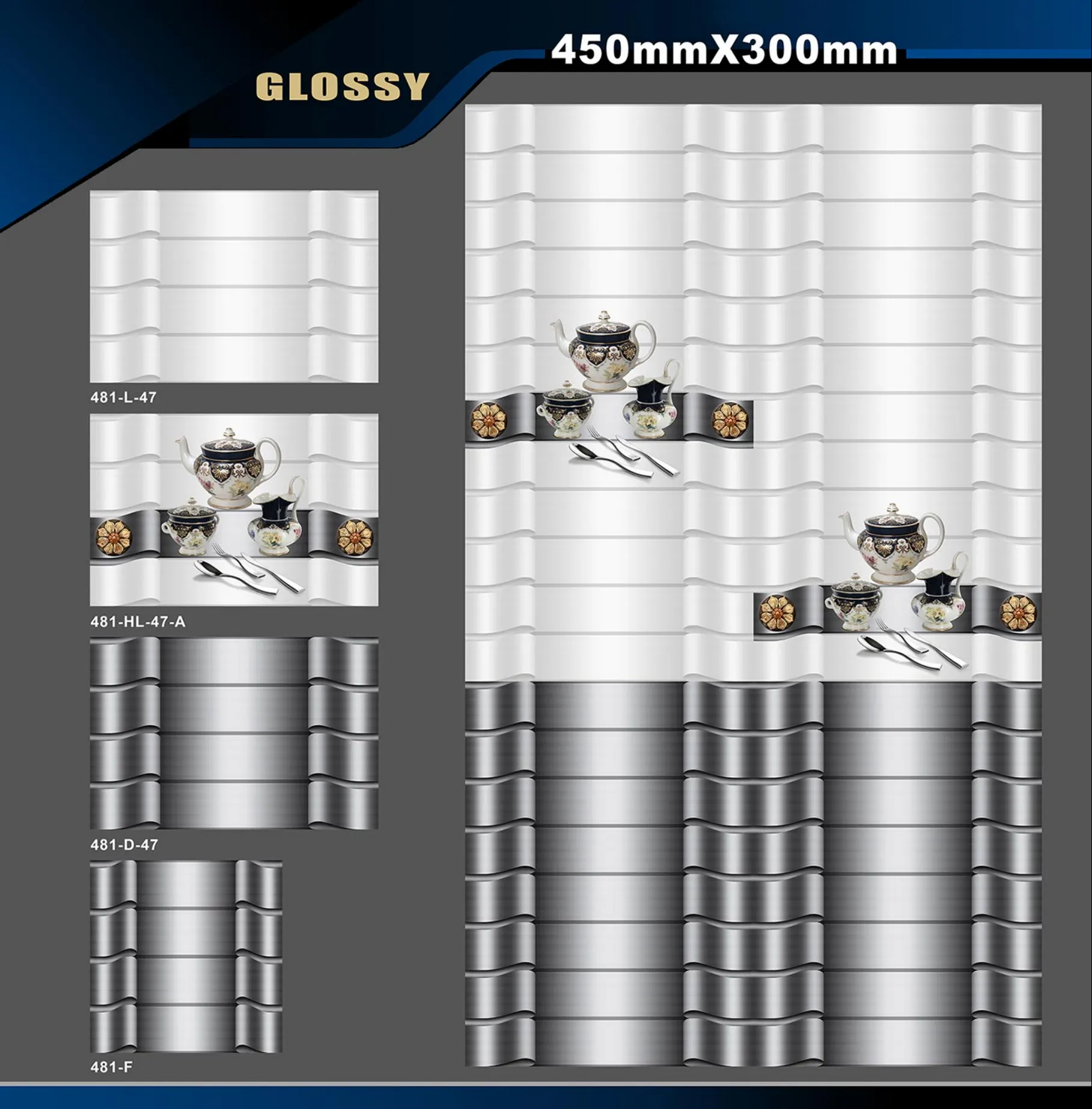 12 X 18 Kitchen 455 To 606 - Design 10 - 300x450mm Glossy