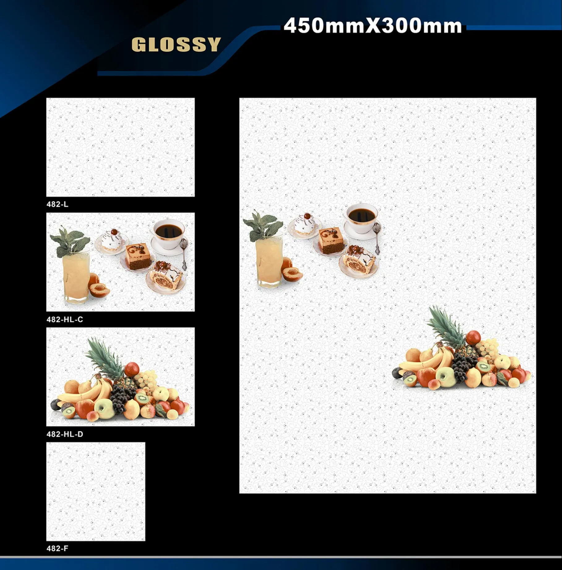 12 X 18 Kitchen 455 To 606 - Design 14 - 300x450mm Glossy