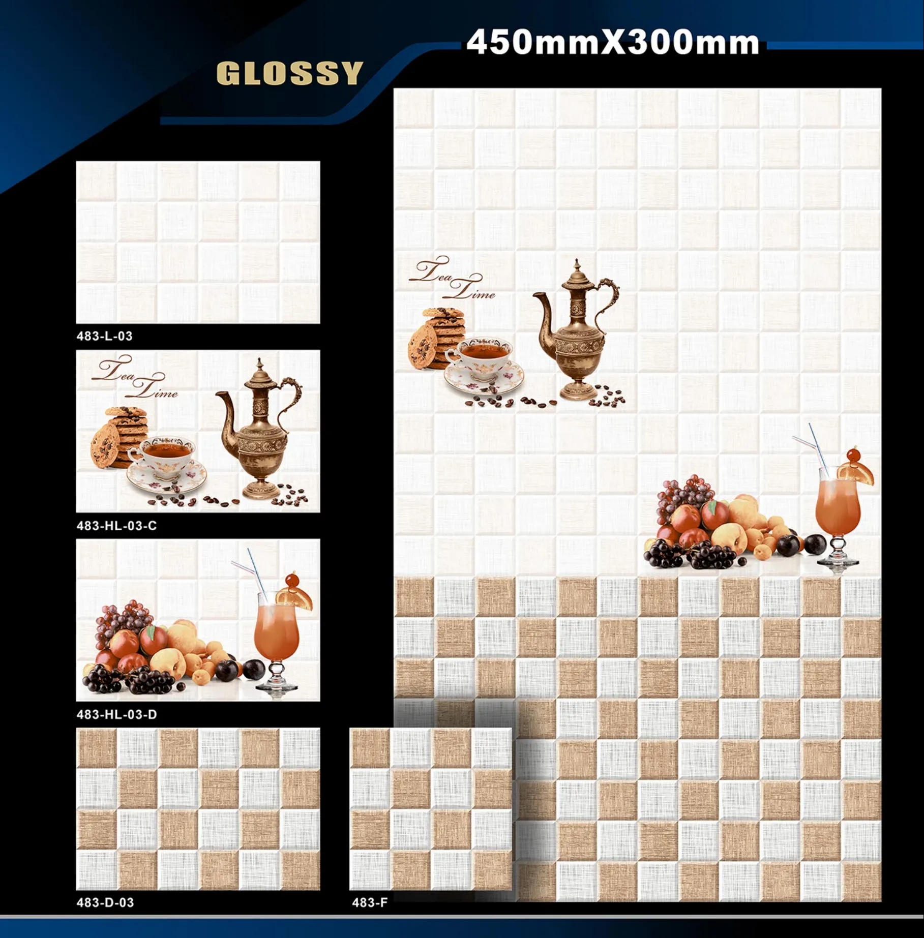 12 X 18 Kitchen 455 To 606 - Design 16 - 300x450mm Glossy
