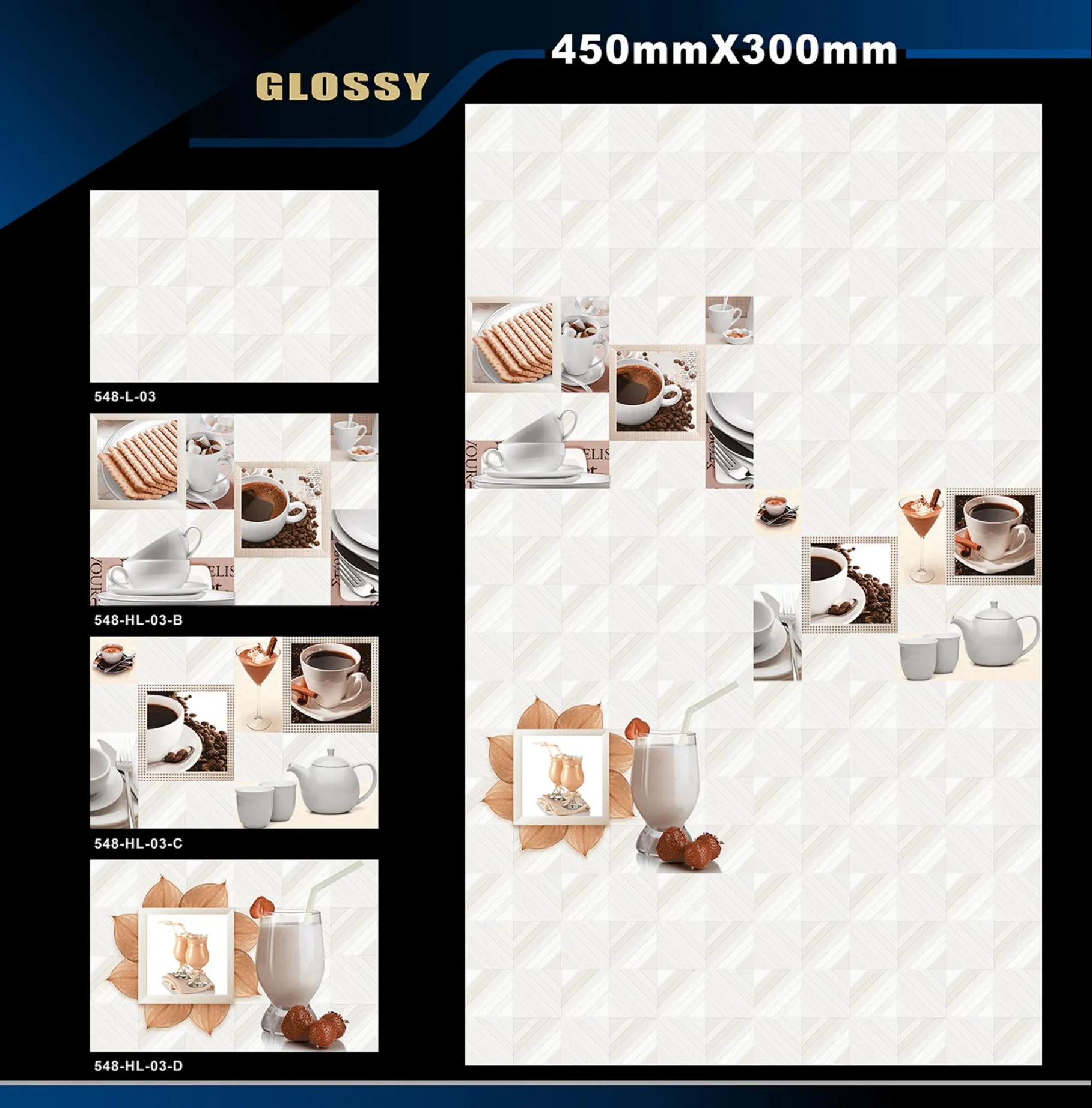 12 X 18 Kitchen 455 To 606 - Design 27 - 300x450mm Glossy