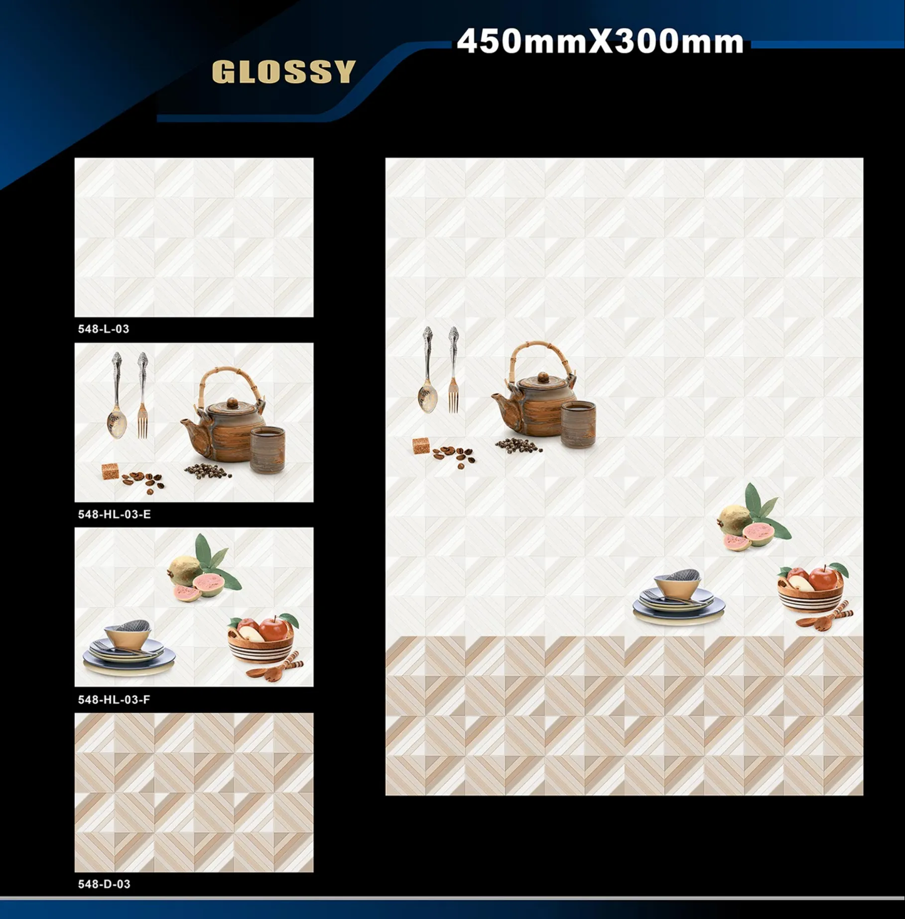 12 X 18 Kitchen 455 To 606 - Design 28 - 300x450mm Glossy