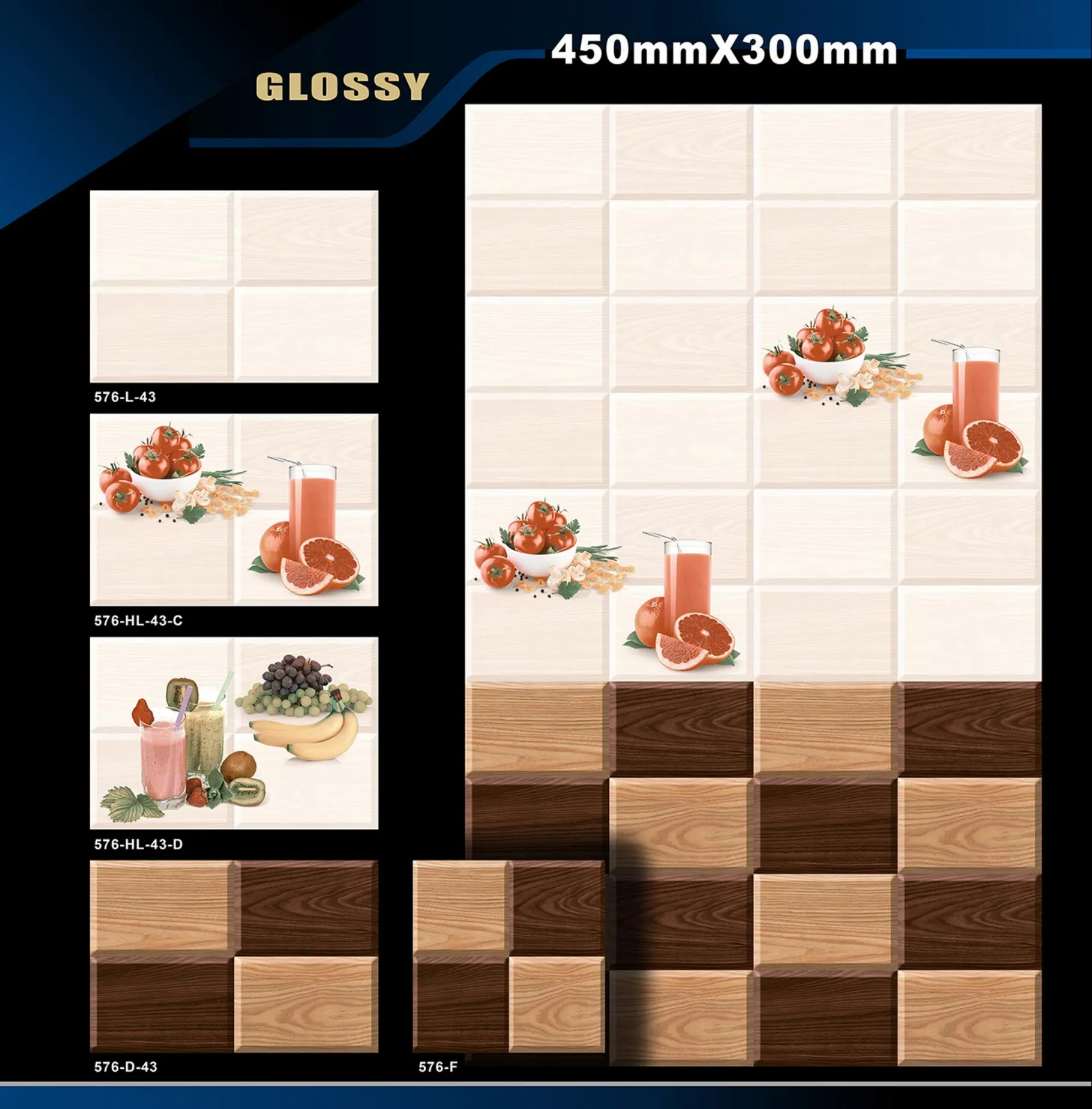 12 X 18 Kitchen 455 To 606 - Design 39 - 300x450mm Glossy