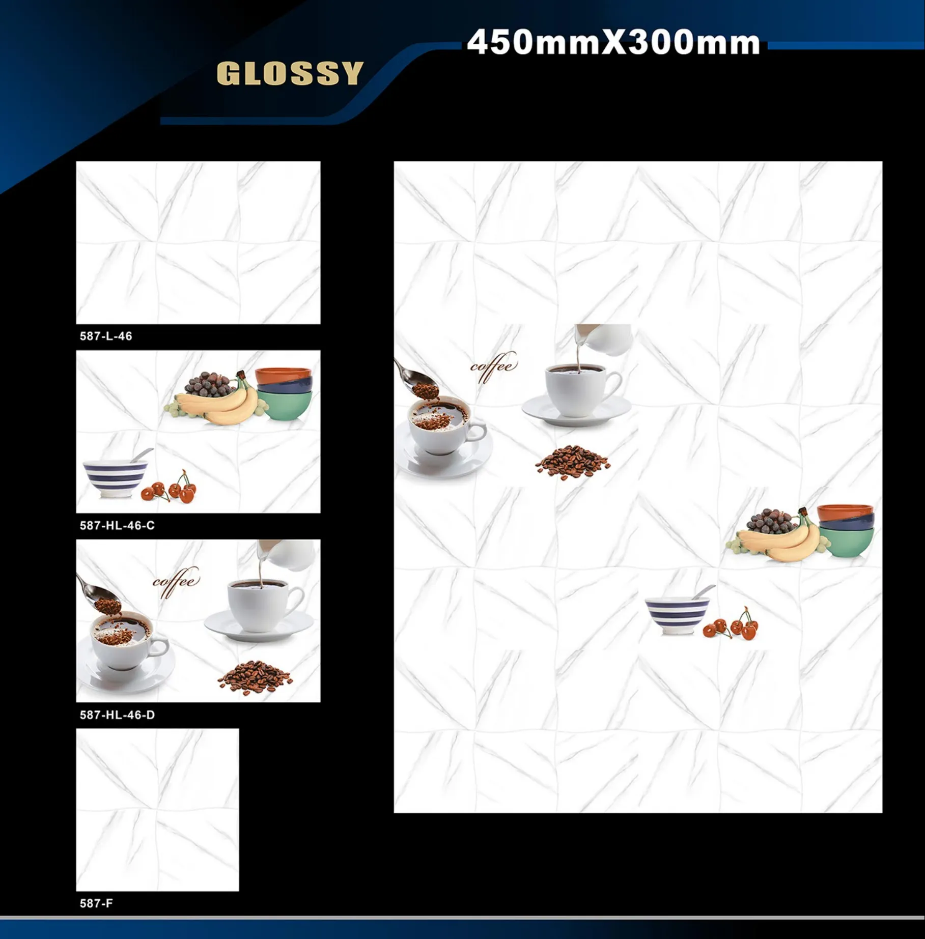 12 X 18 Kitchen 455 To 606 - Design 43 - 300x450mm Glossy