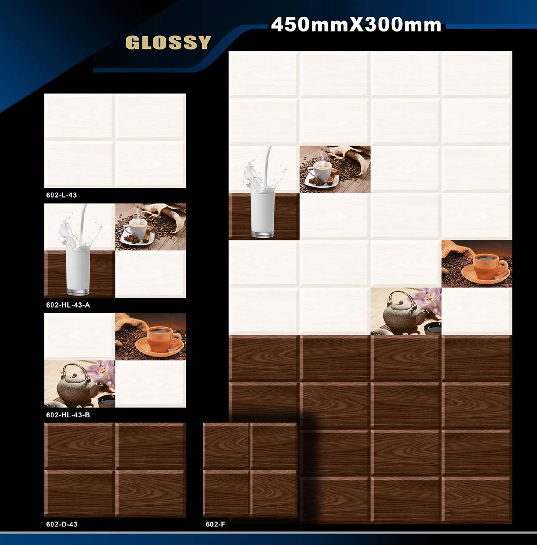 12 X 18 Kitchen 455 To 606 - Design 48 - 300x450mm Glossy